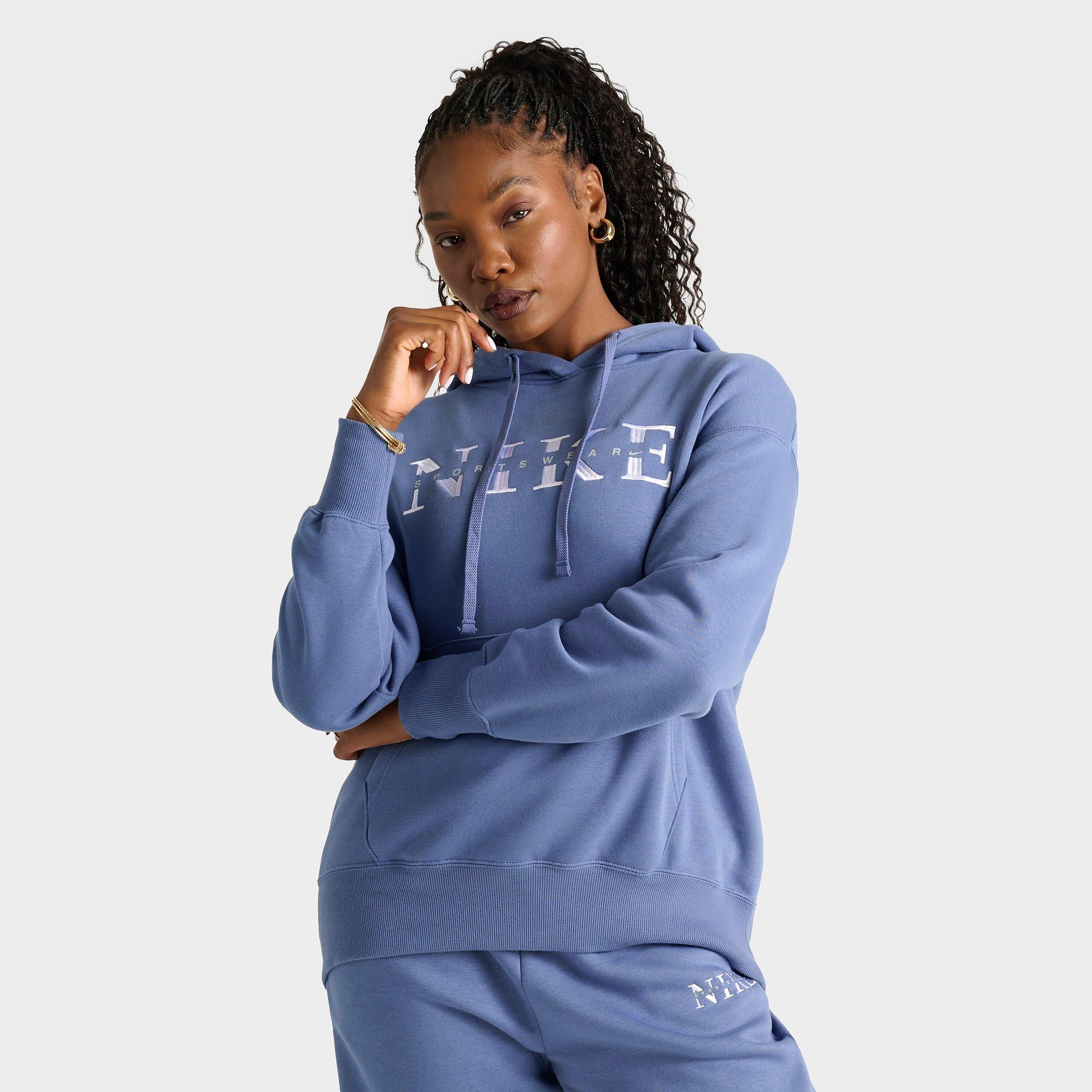 Nike Women's Sportswear Phoenix Fleece Oversized Pullover Hoodie in Slate/White Size: XS