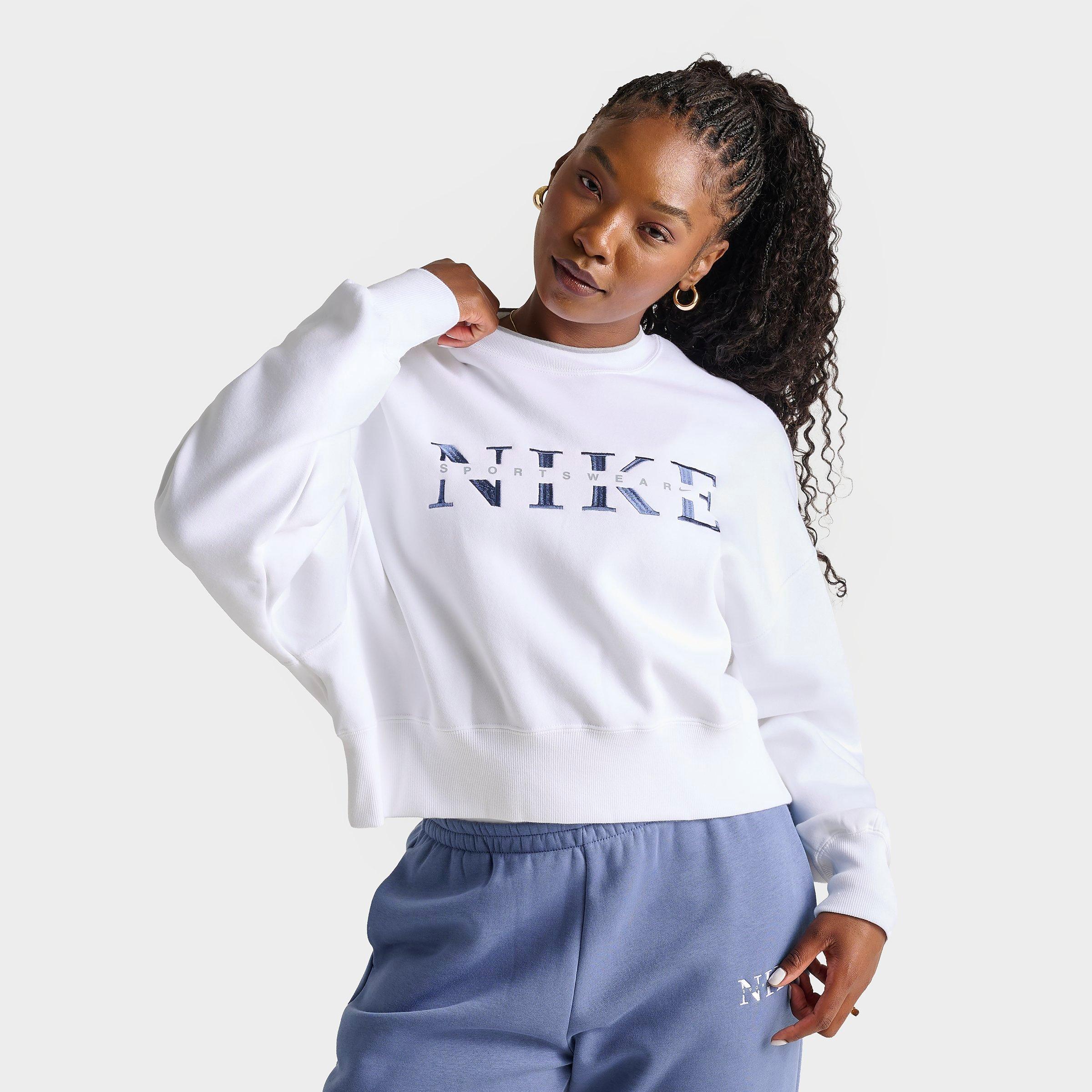 Nike Women's Sportswear Phoenix Fleece Oversized Crewneck Sweatshirt in White Size: XS