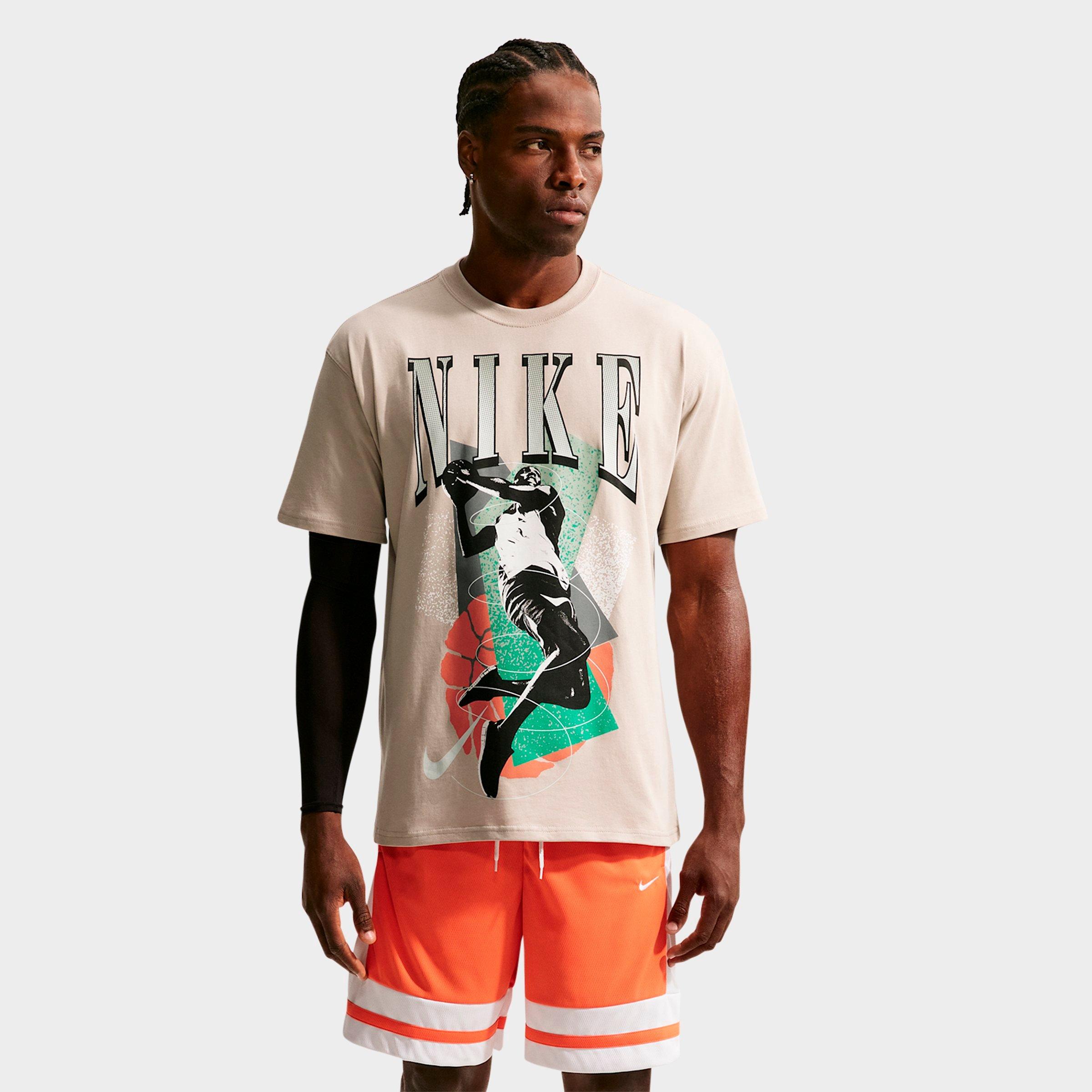 Nike Men's Basketball Retro Graphic T-Shirt in Cream II Size: Small