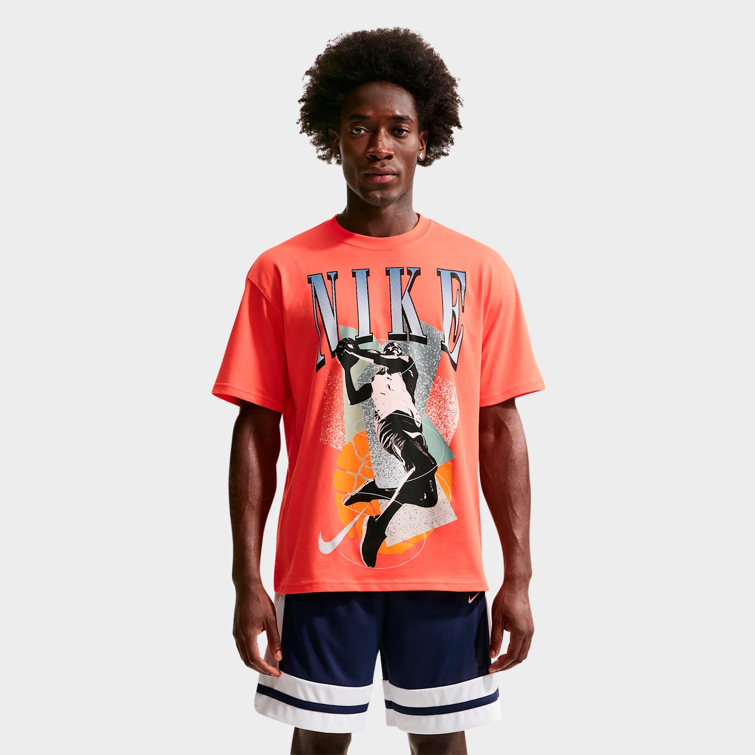 Nike Men's Basketball Retro Graphic T-Shirt in Turf Orange Size: Large