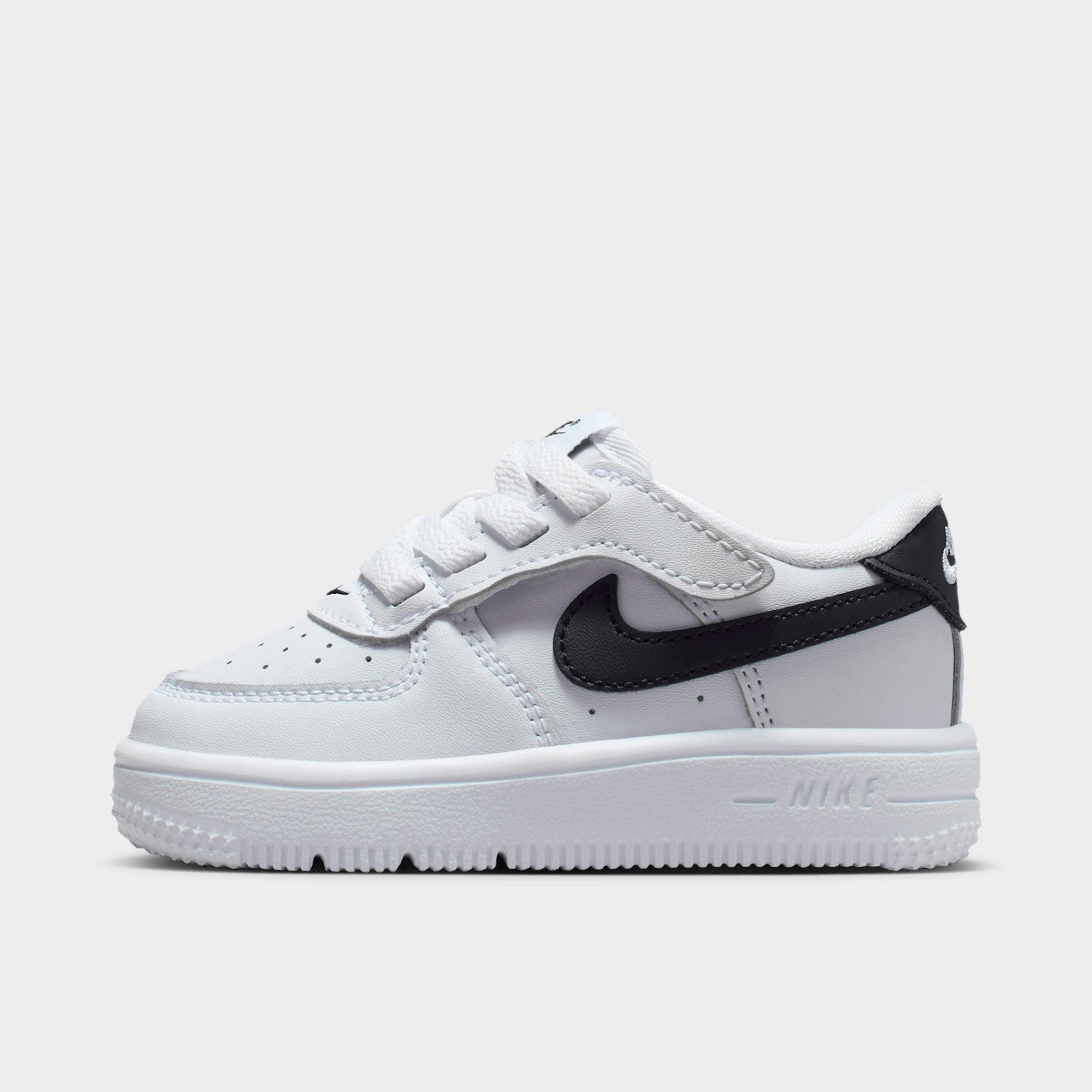 Nike Kids Toddler Force 1 Low EasyOn Casual Shoes in White/Black Size: 7.0