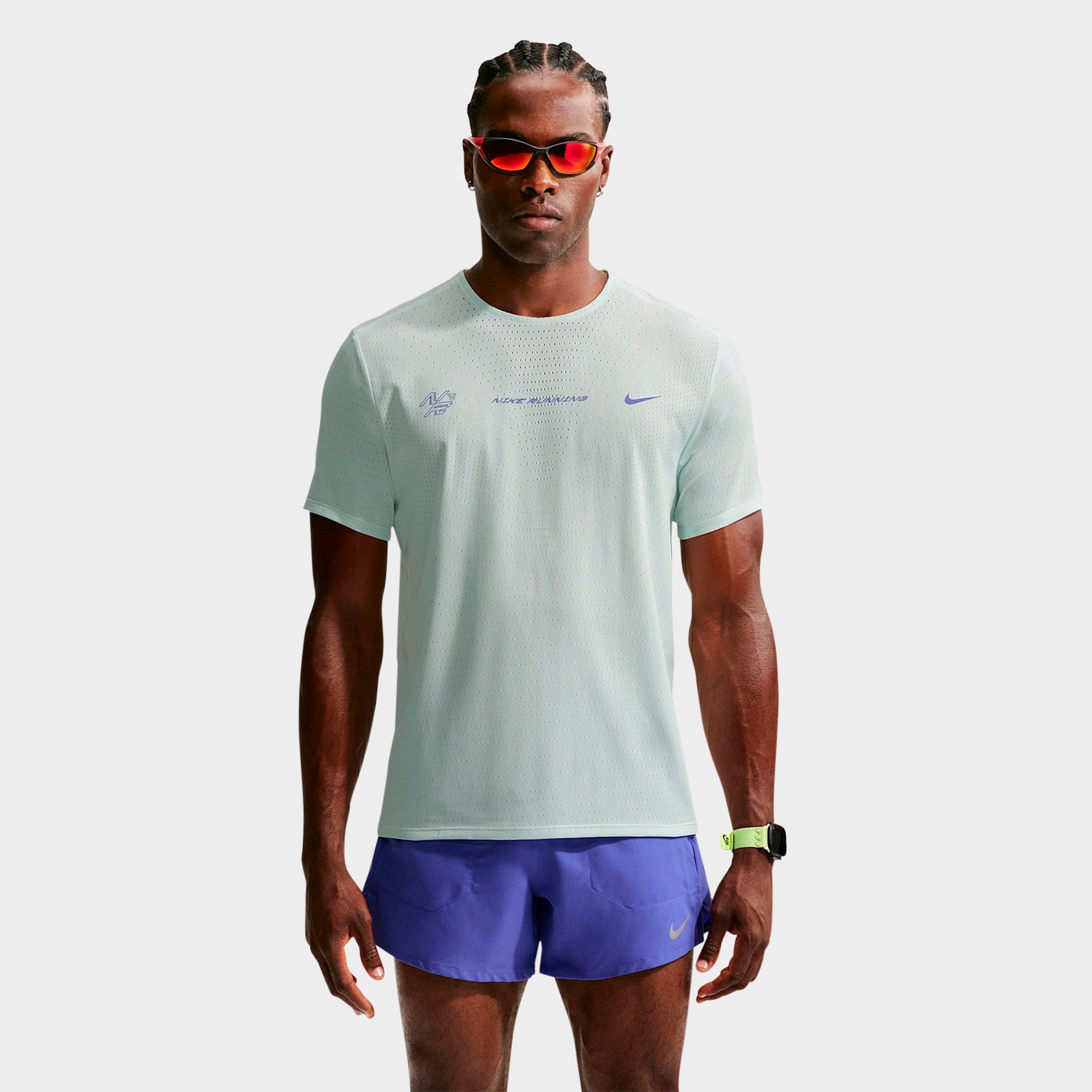 Nike Men's AeroSwift Dri-FIT ADV Racing Team Running Top in Barely Green/Lapis Size: Medium