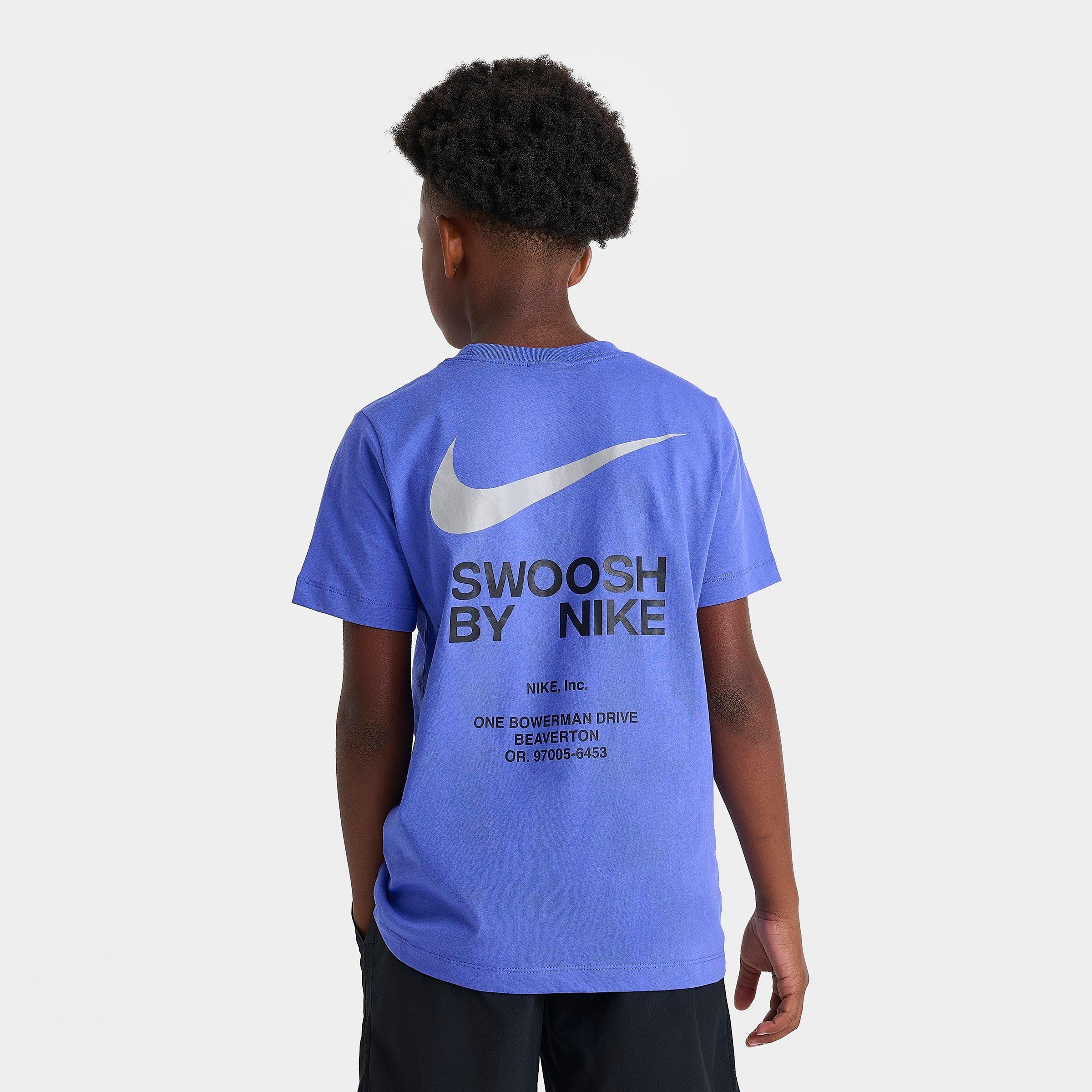 Nike Big Kids Sportswear World Headquarters T-Shirt in Comet Blue/Light Smoke Grey Size: Small