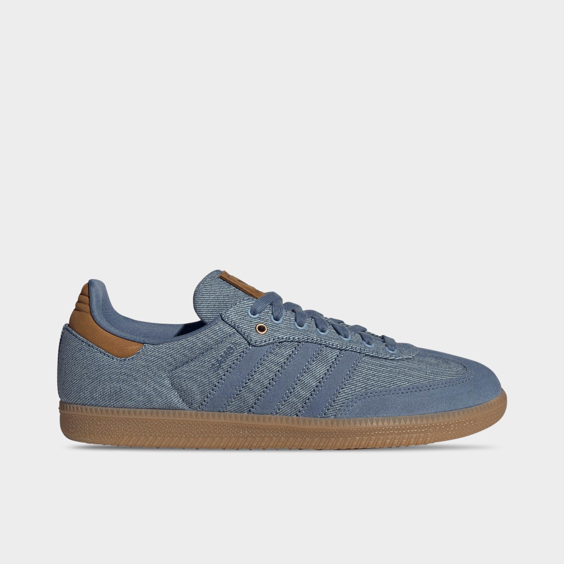 adidas Men's Originals Samba OG Casual Shoes in Denim Blue/Preloved Brown/Gum Size: 7.5