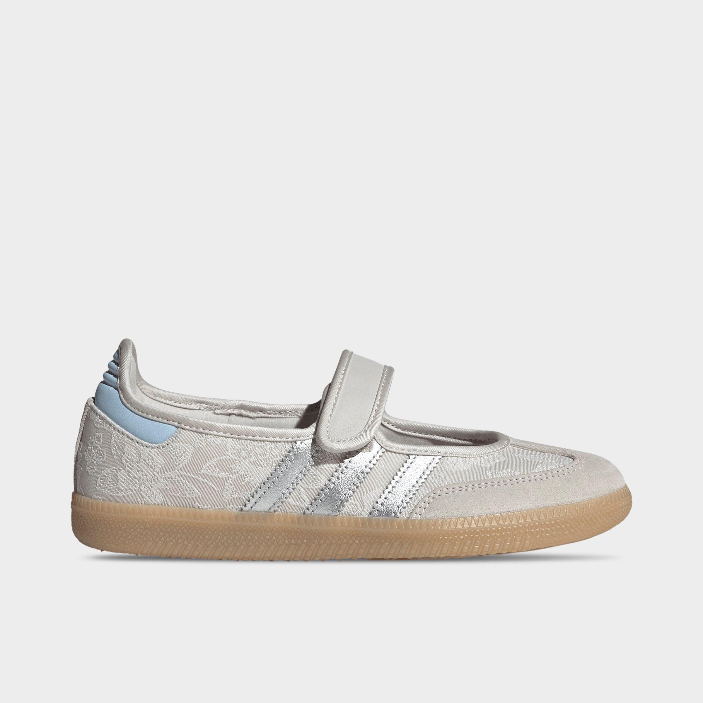 adidas Women's Originals Liberty London Samba Jane Casual Shoes in Chalk Pearl/Silver Metallic/Chalk White Size: 5.0