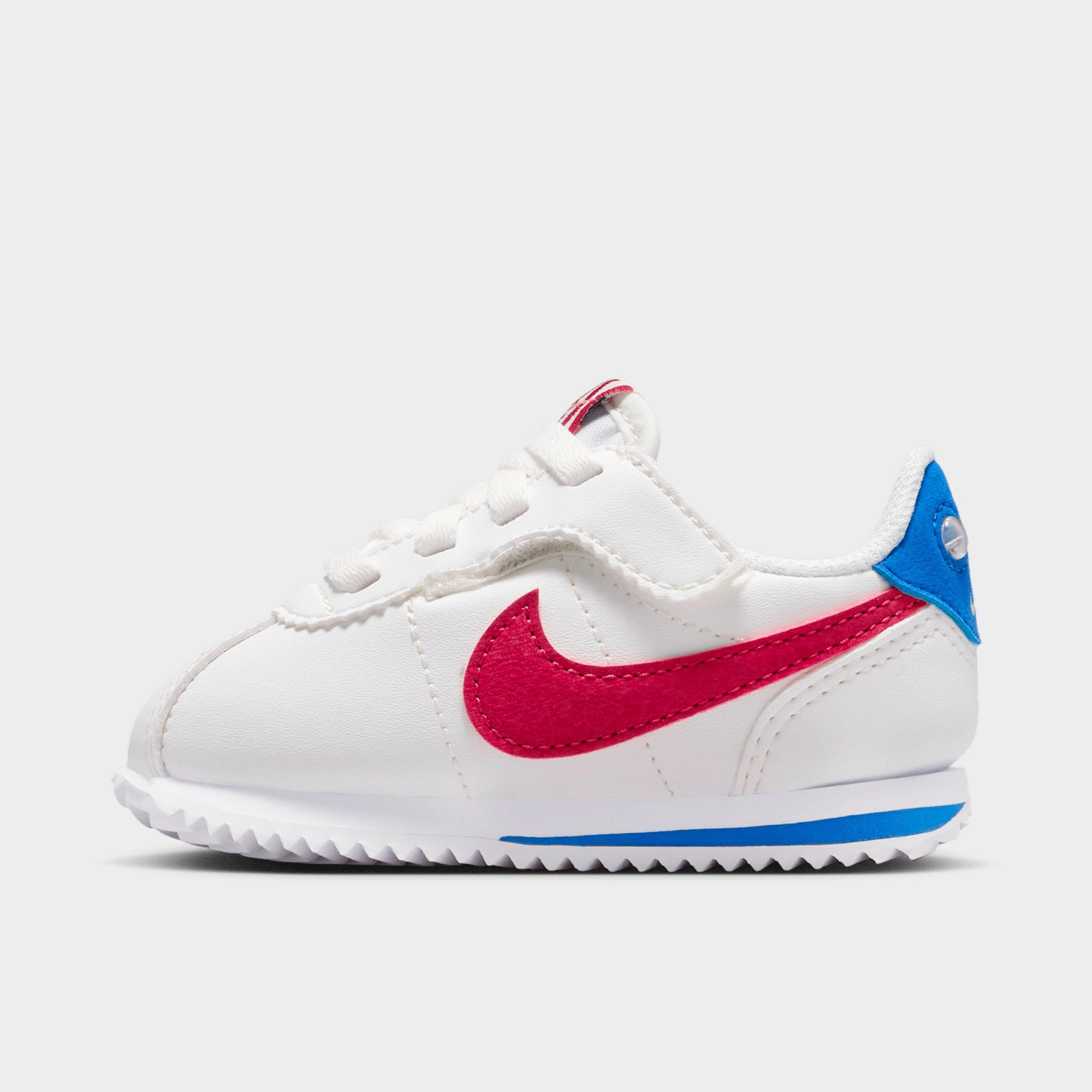 Nike Kids Toddler Cortez EasyOn Casual Shoes (2C-7C) in Summit White/Noble Red/Hyper Royal Size: 2.0