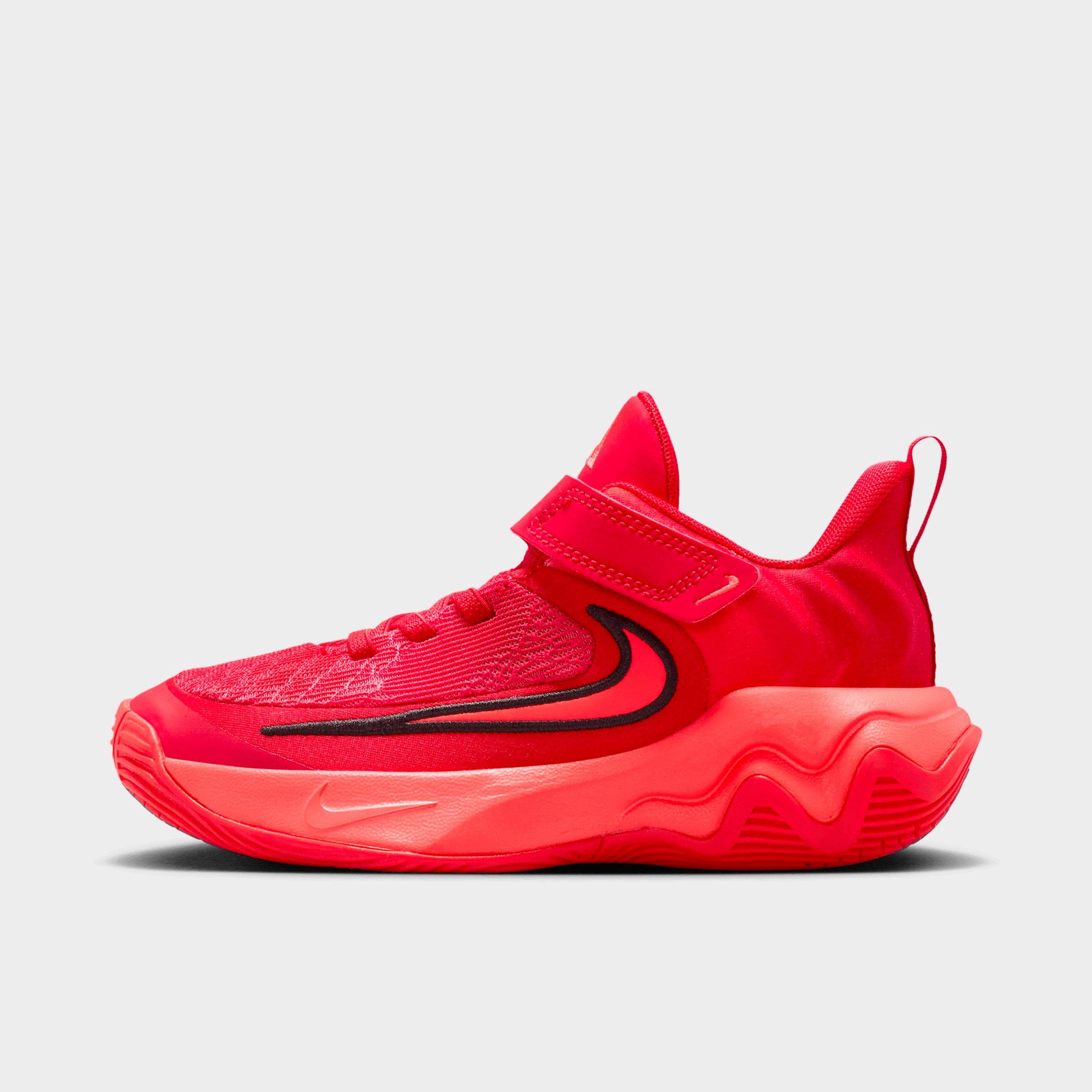 Nike Little Kids Giannis Immortality 4 Stretch Lace Basketball Shoes in University Red/Light Crimson/Gym Red Size: 1.0