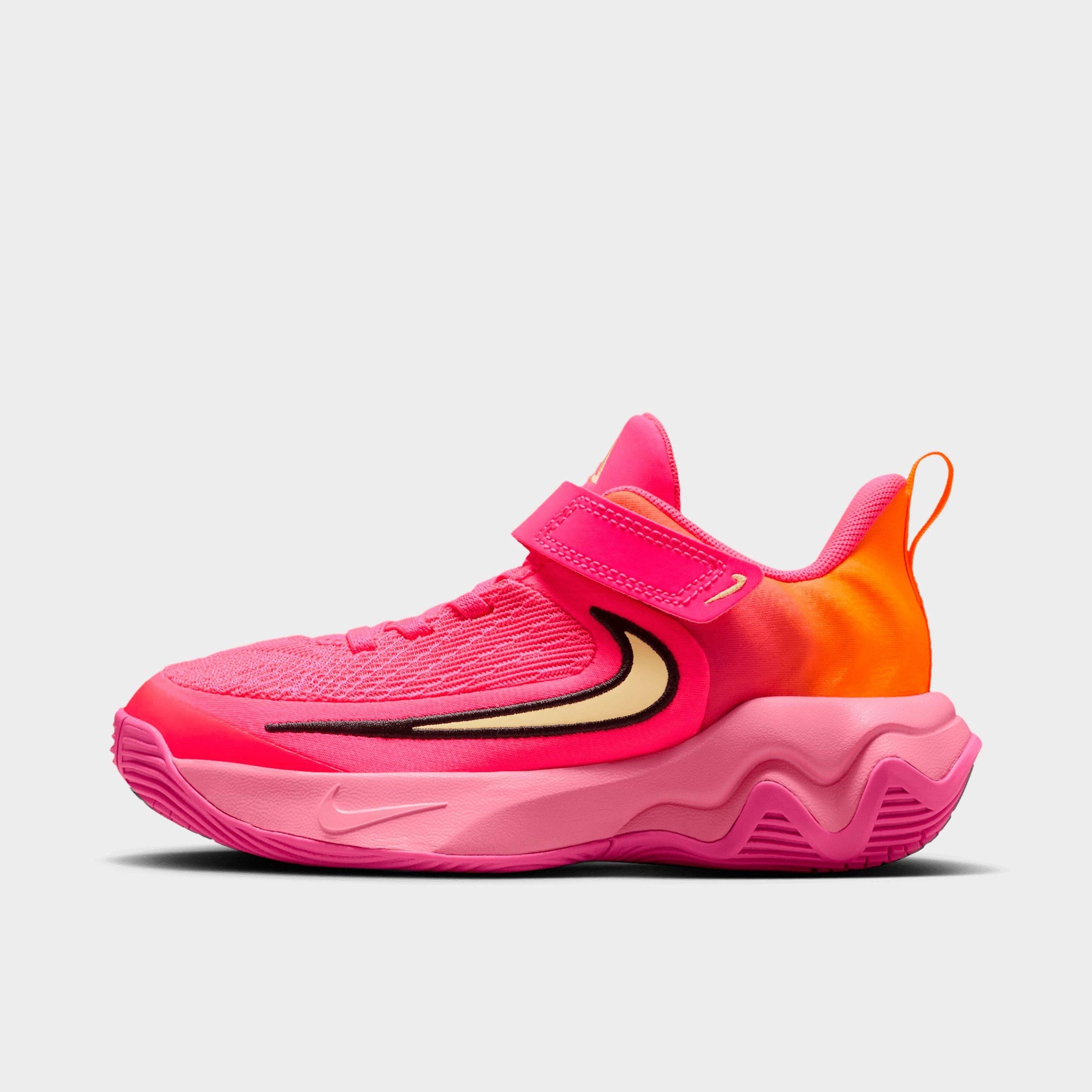 Nike Little Kids Giannis Immortality 4 Stretch Lace Basketball Shoes in Hyper Pink/Pinksicle/Total Orange Size: 1.0