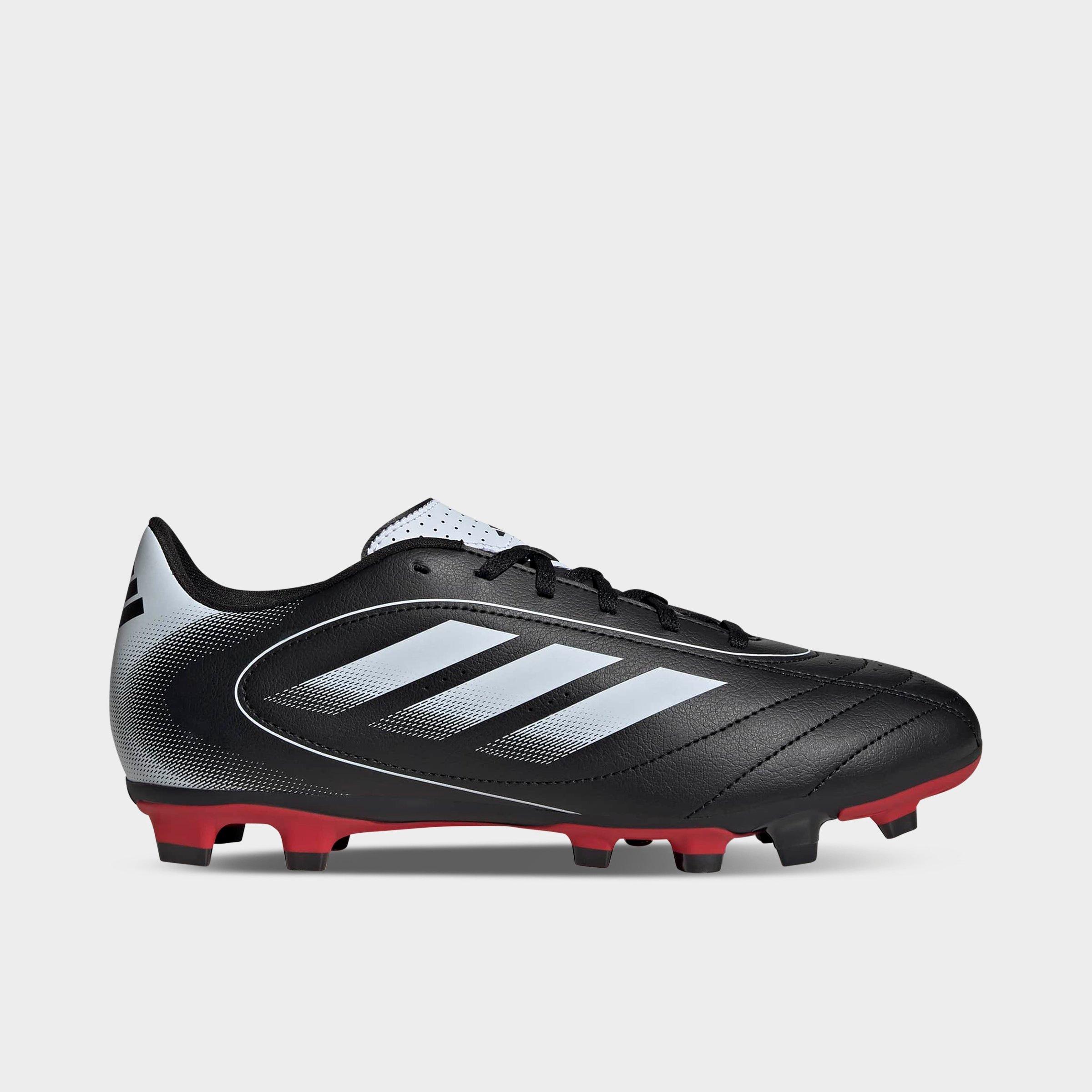 adidas Men's Goletto IX Firm/Multi-Ground Soccer Cleats in Core Black/Cloud White/Better Scarlet Size: 7.5