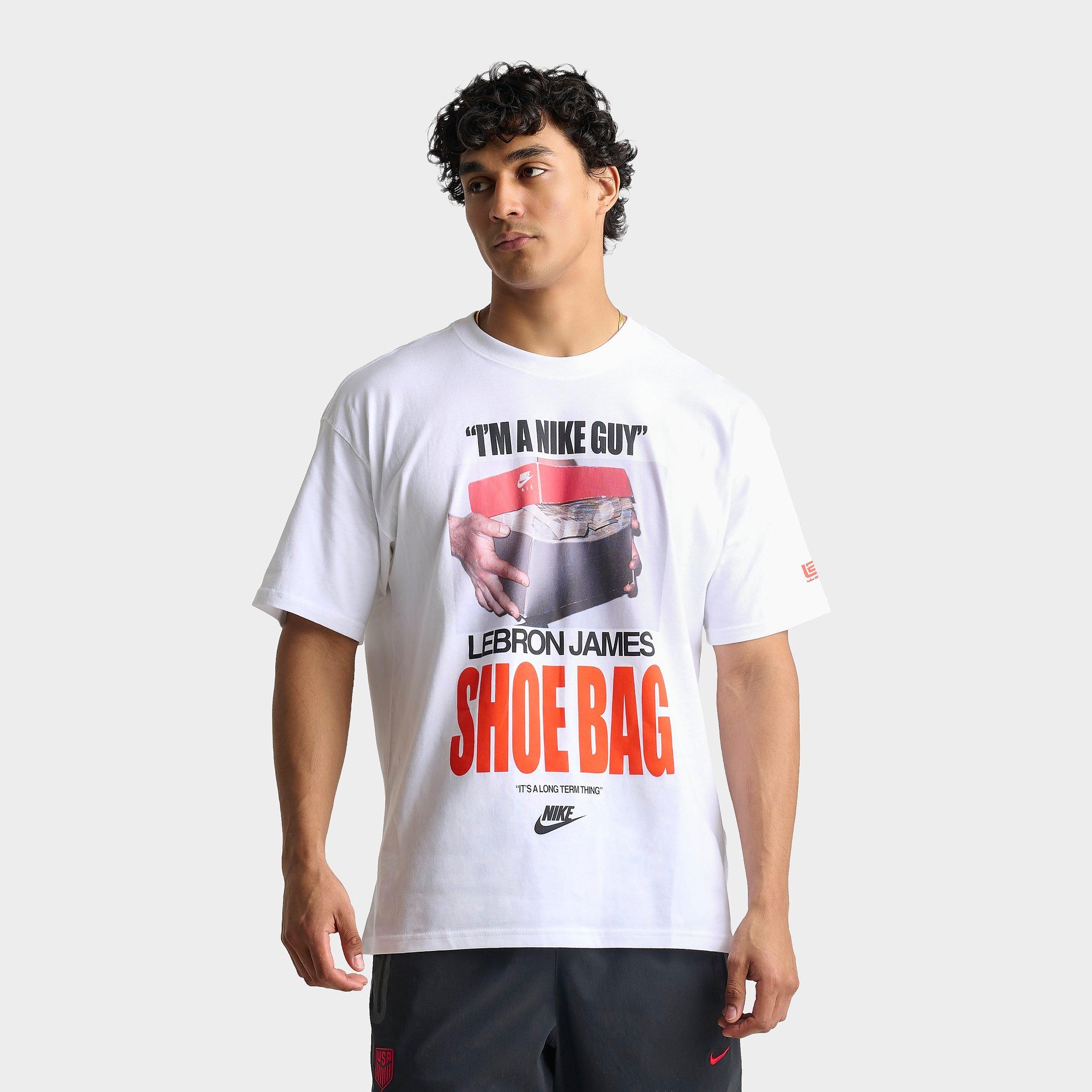 Nike Men's LeBron Shoe Bag Graphic Basketball T-Shirt in White Size: XS