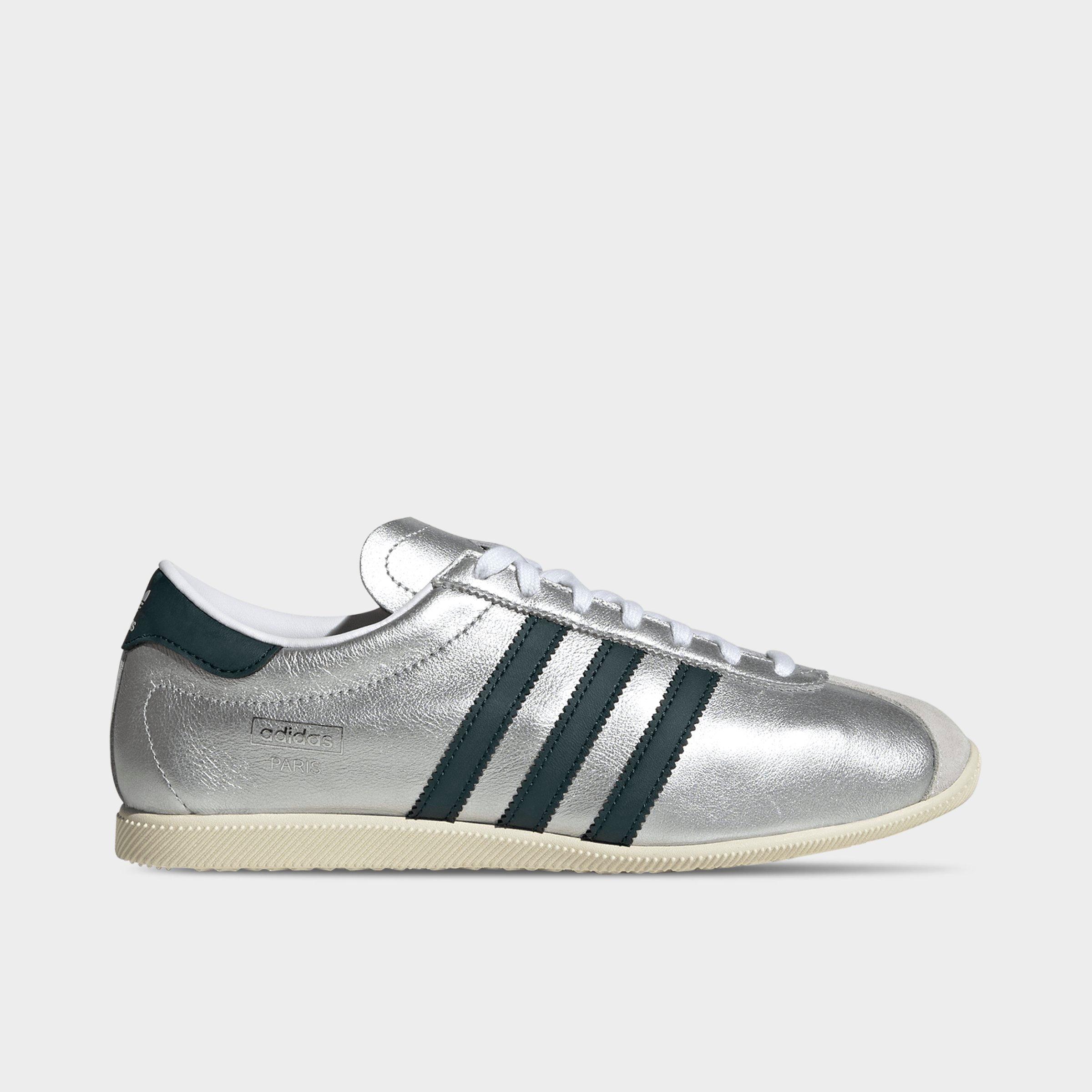 adidas Women's Originals Paris Casual Shoes in Silver Metallic/Aurora Ivy/Cream White Size: 9.5