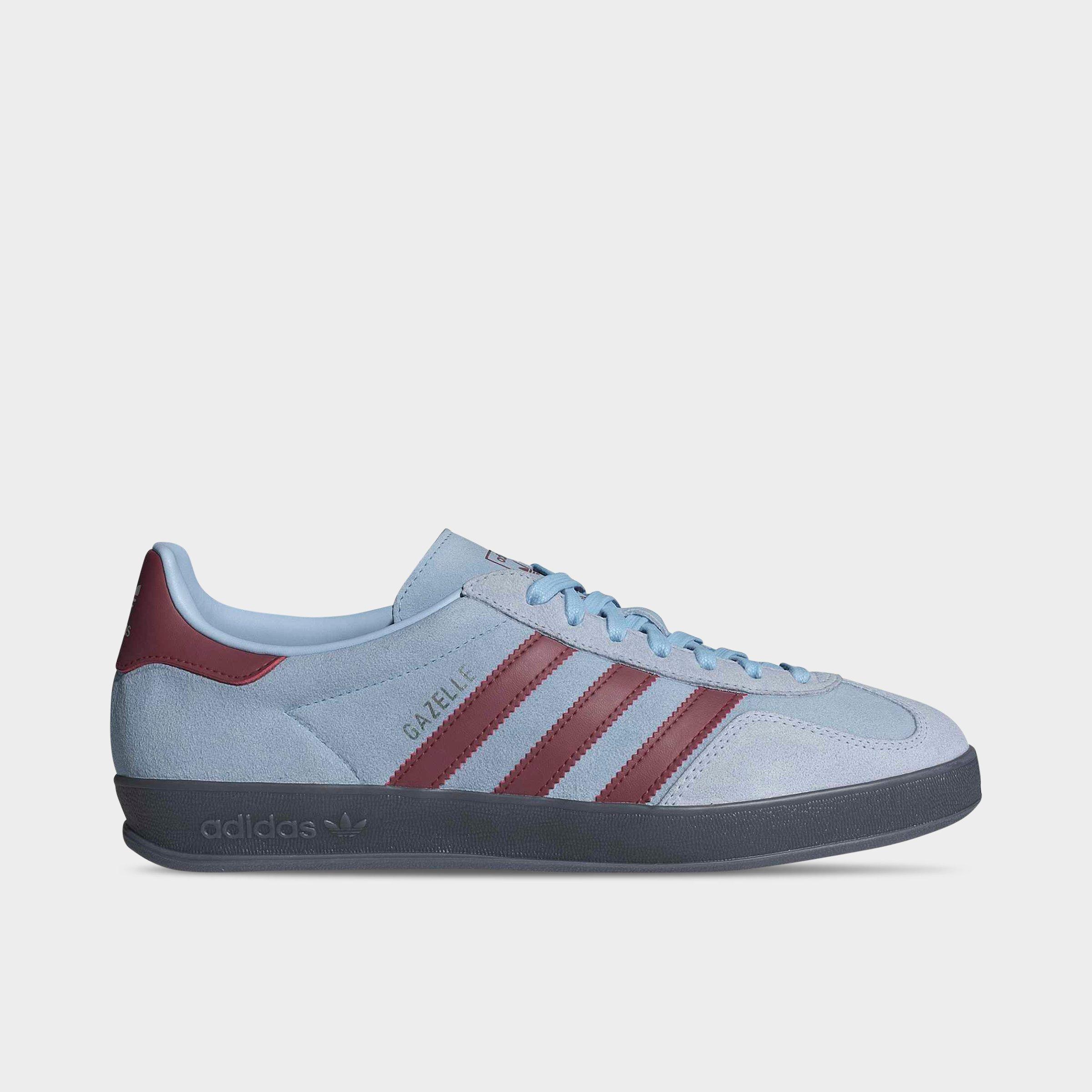 adidas Men's Originals Gazelle Indoor Casual Shoes in Clear Sky/Noble Maroon/Crystal Sky Size: 7.5