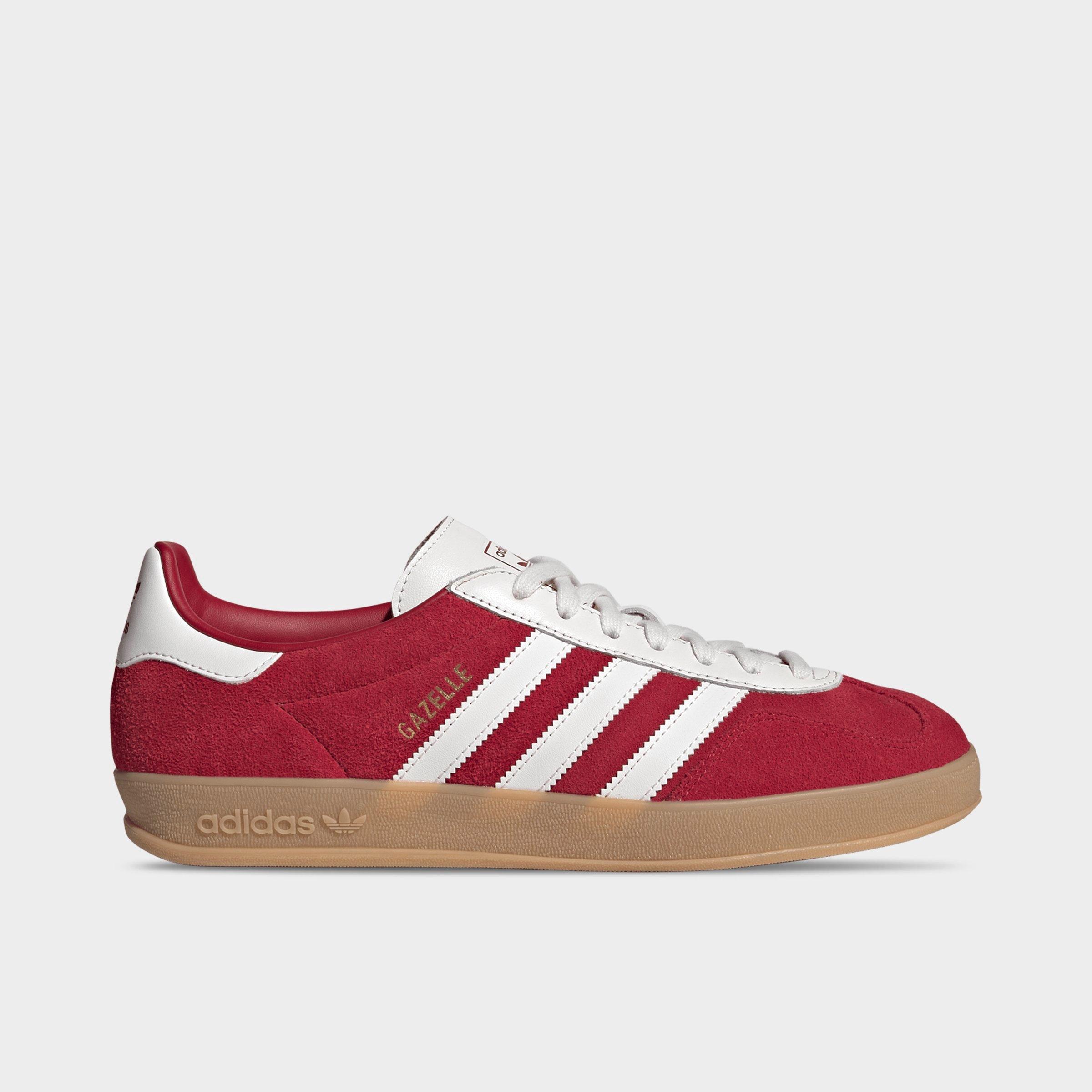 adidas Men's Originals Gazelle Indoor Casual Shoes in Team Victory Red/Core White/Gum Size: 7.5