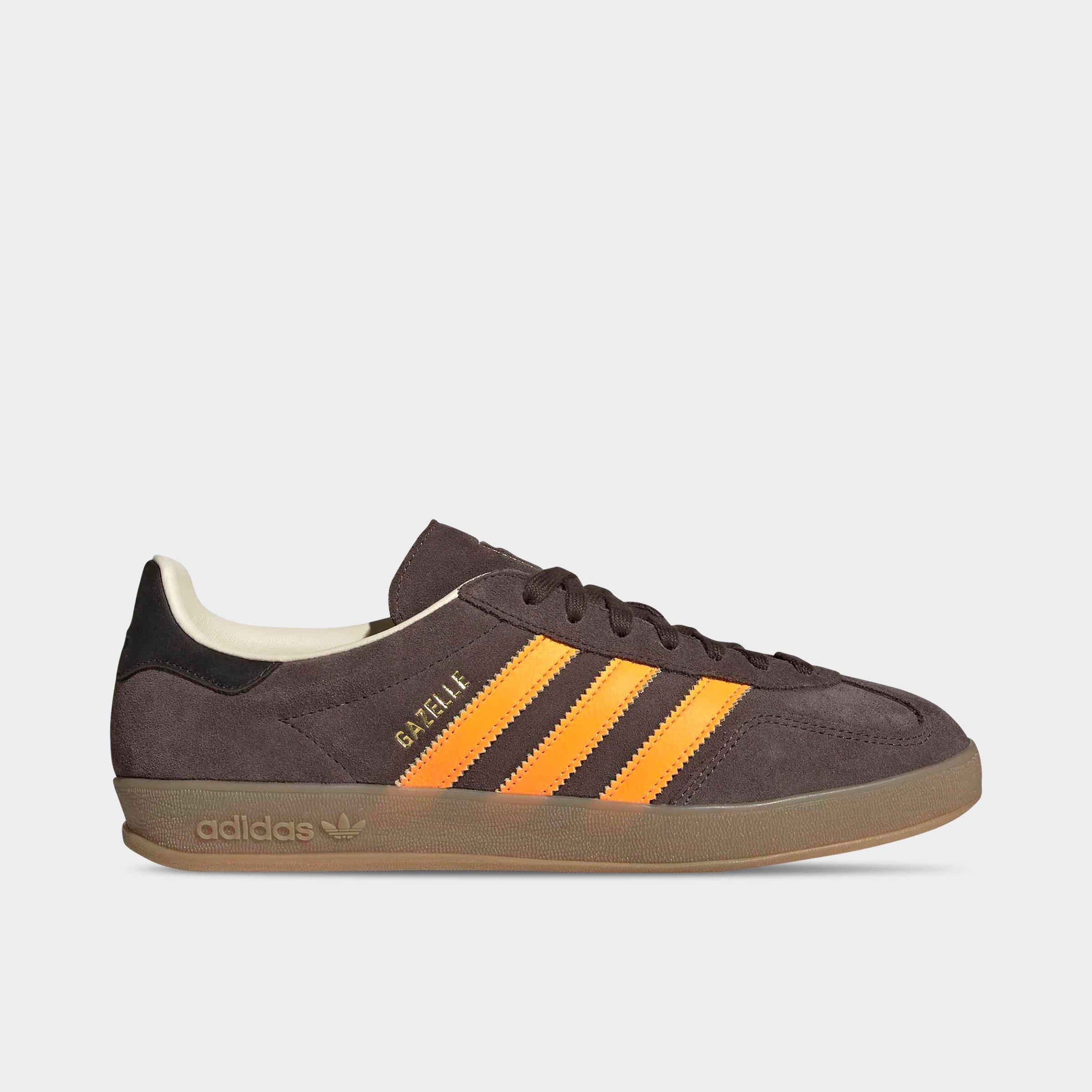 adidas Men's Originals Gazelle Indoor Casual Shoes in Brown/Lucid Tangerine/Wonder White Size: 7.5