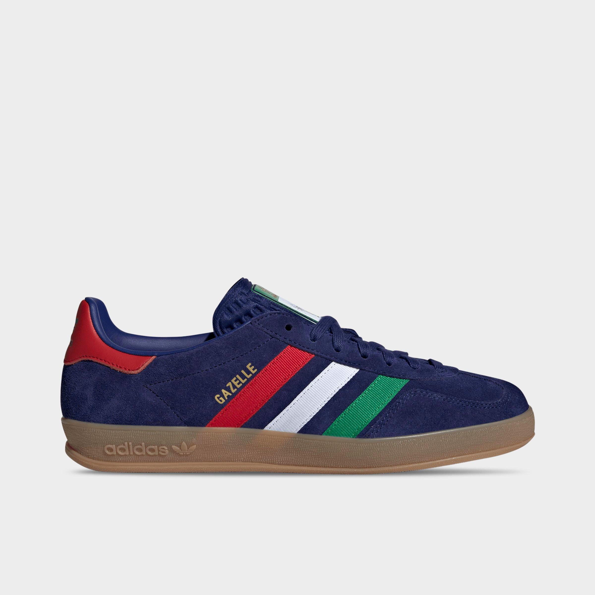 adidas Men's Originals FIFA World Cup 2026 Italy Gazelle Indoor Casual Shoes in Victory Blue/Green/Better Scarlet Size: 6.0