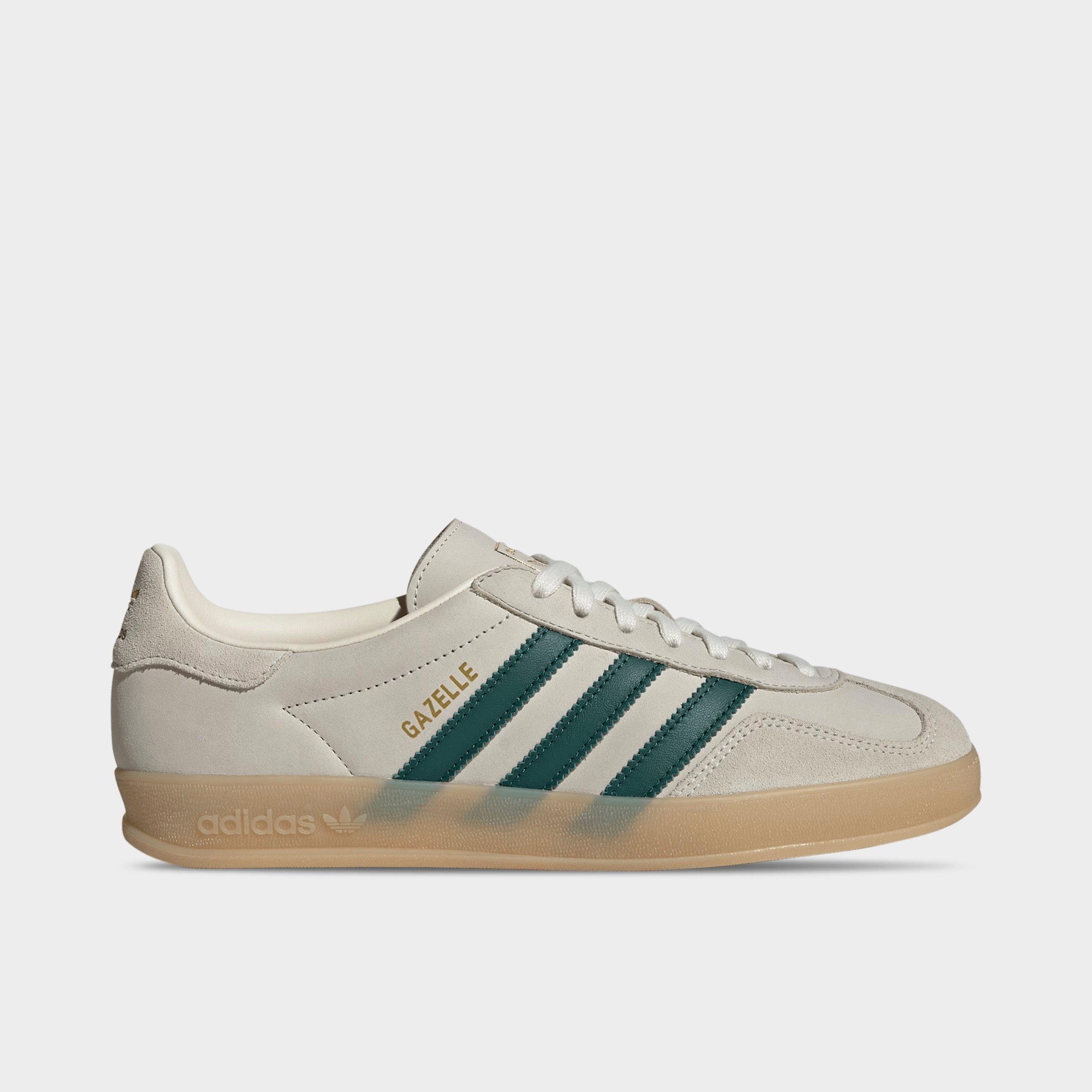 adidas Men's Originals Gazelle Indoor Casual Shoes in Cream White/Collegiate Green/Gum Size: 7.5