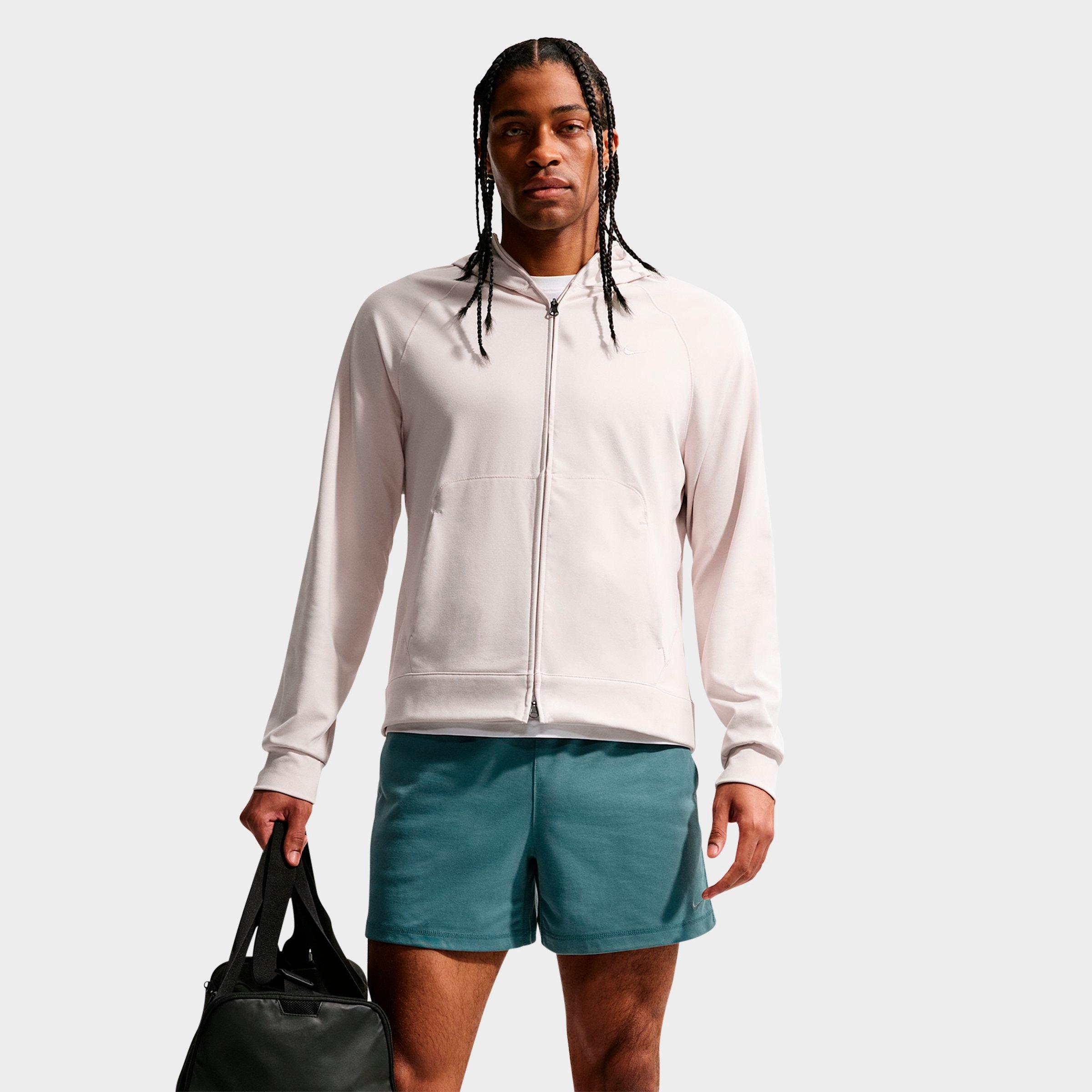 Nike Men's Primary NanoKnit Dri-FIT UV Protection Full-Zip Training Hoodie in Light Orewood Brown/Sail/Heather Size: L Tall