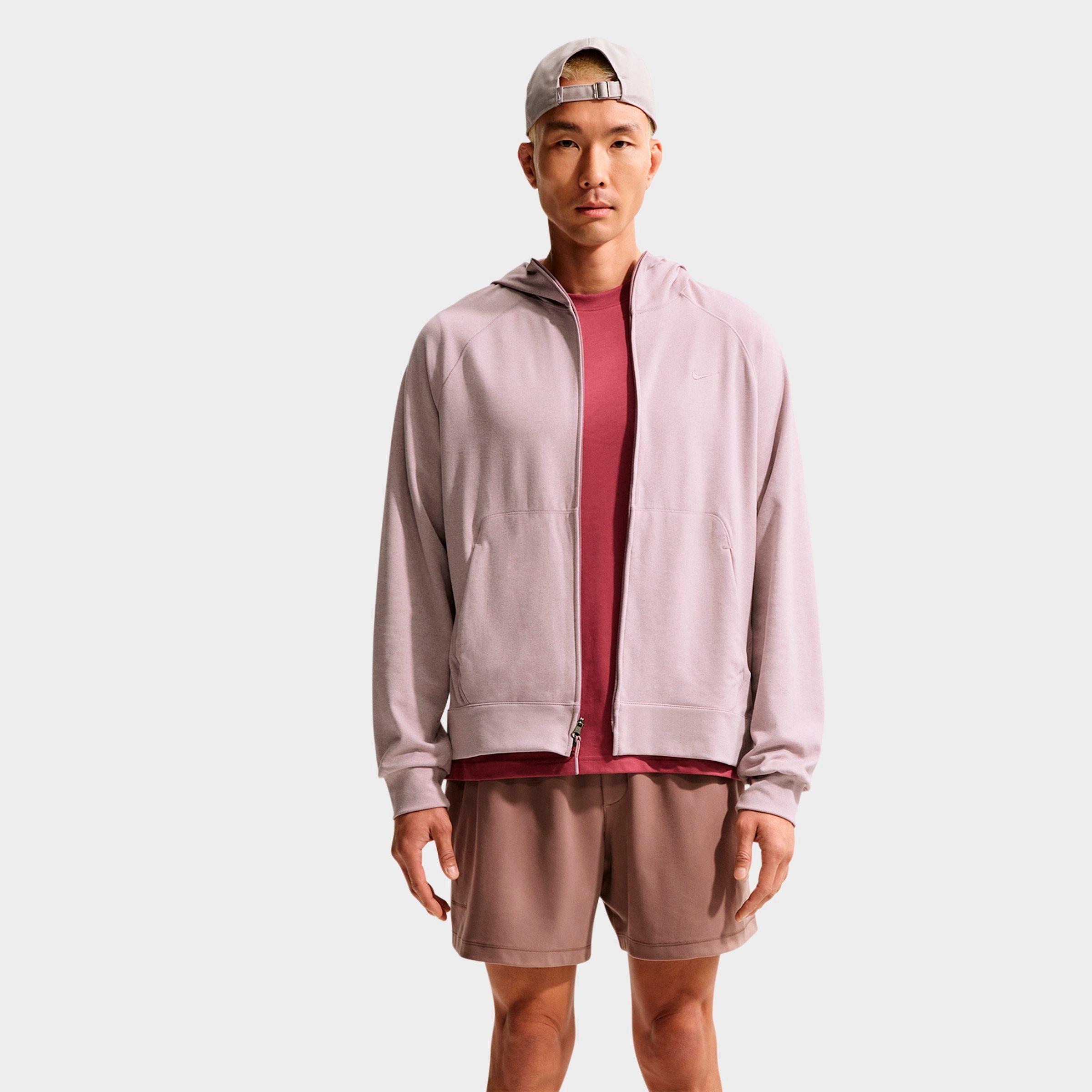 Nike Men's Primary NanoKnit Dri-FIT UV Protection Full-Zip Training Hoodie in Light Violet Ore/Platinum Violet/Heather Size: Small