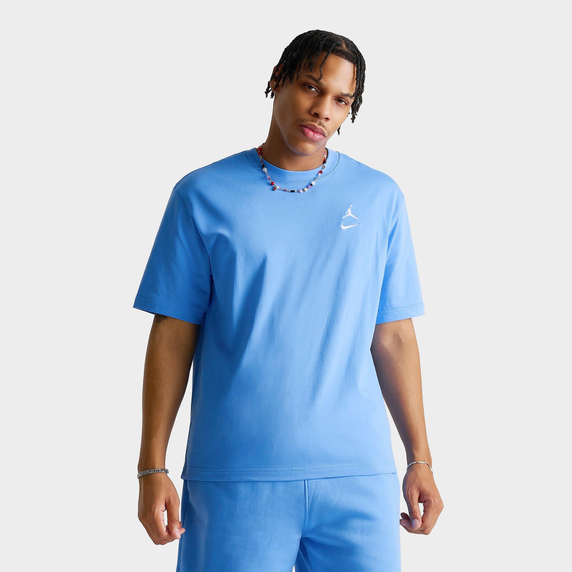 Jordan Men's Brooklyn Swoosh Logo T-Shirt in University Blue/White Size: Small