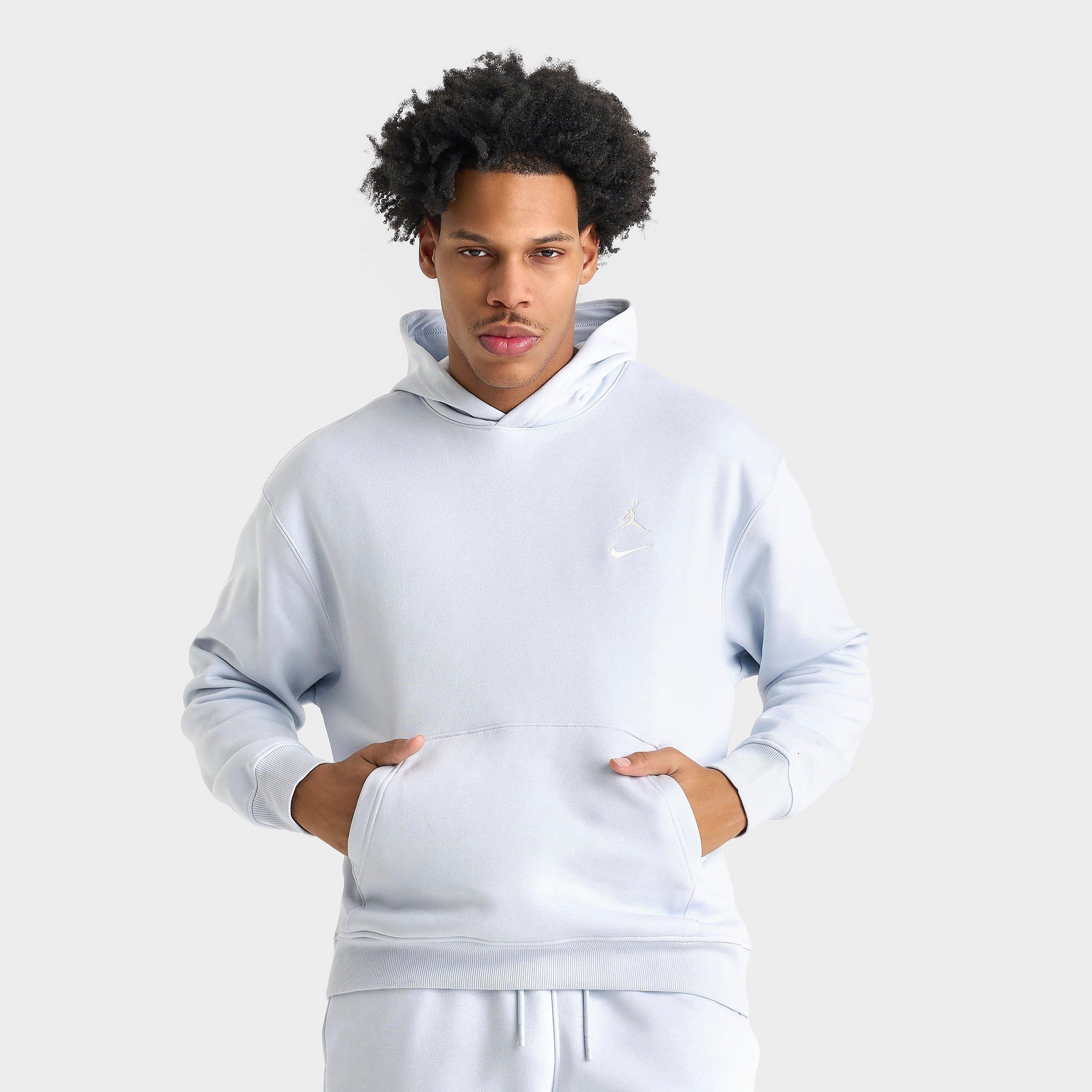 Jordan Men's Swoosh Brooklyn Fleece Pullover Hoodie in Aura/Pale Ivory Size: Small