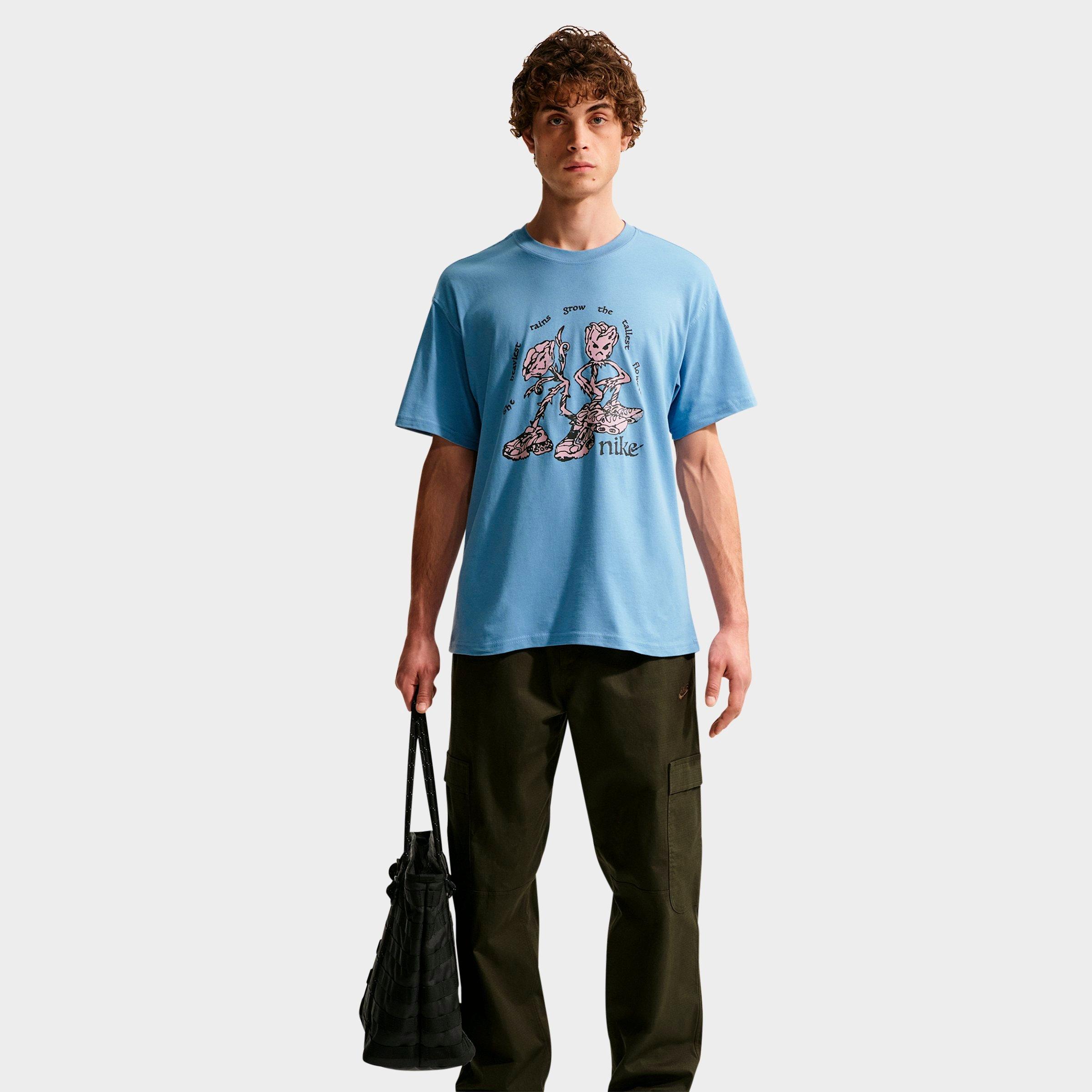 Nike Men's Sportswear Tallest Flowers T-Shirt in Work Blue Size: XS