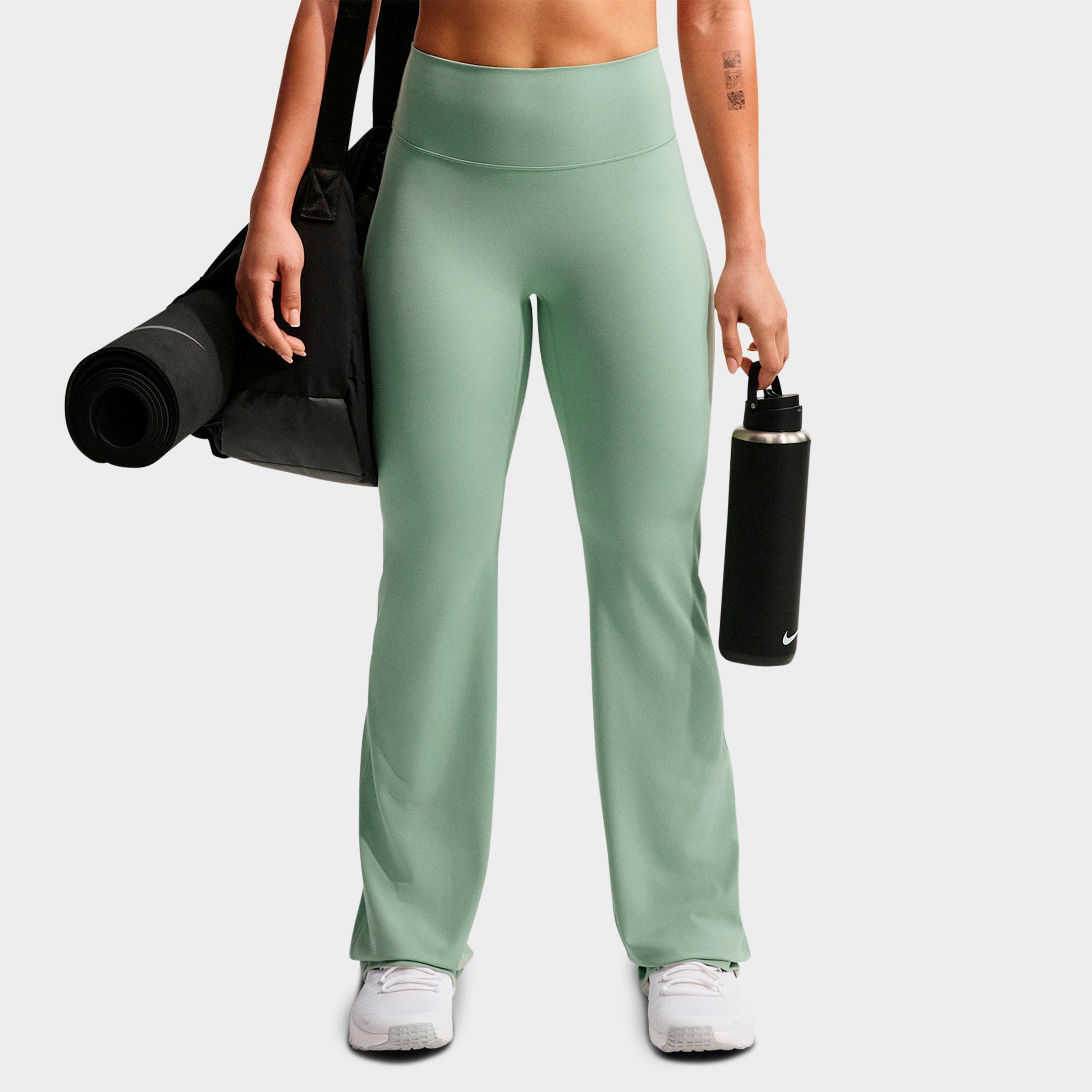 Nike Women's Zenvy Seamless Front High-Waisted Flared Leggings in Steam/White Size: 2XL