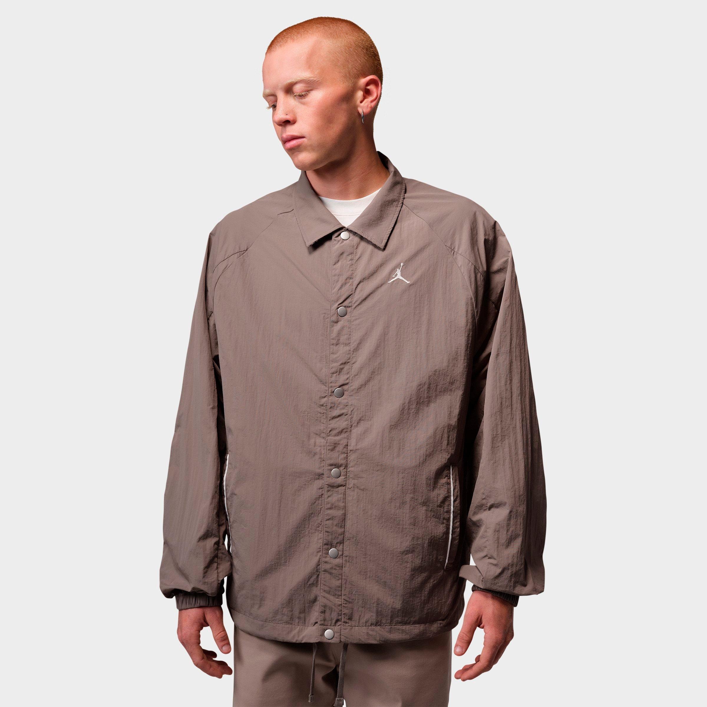 Jordan Men's Brooklyn Lightweight Shell Jacket in Olive Grey/Sail Size: 2XL