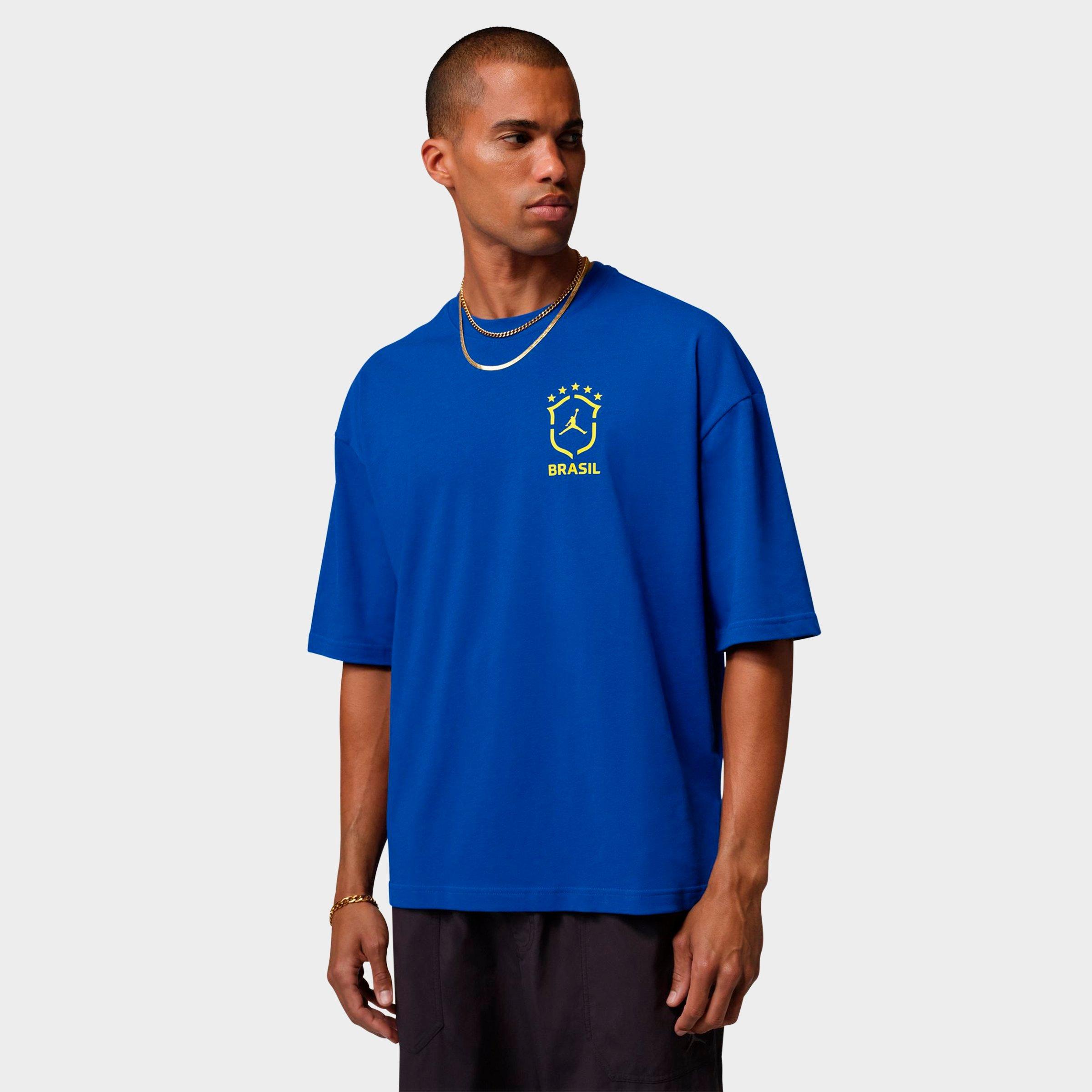 Jordan Men's 85 Brazil 5 Star Graphic Oversized T-Shirt in Old Royal Size: Small