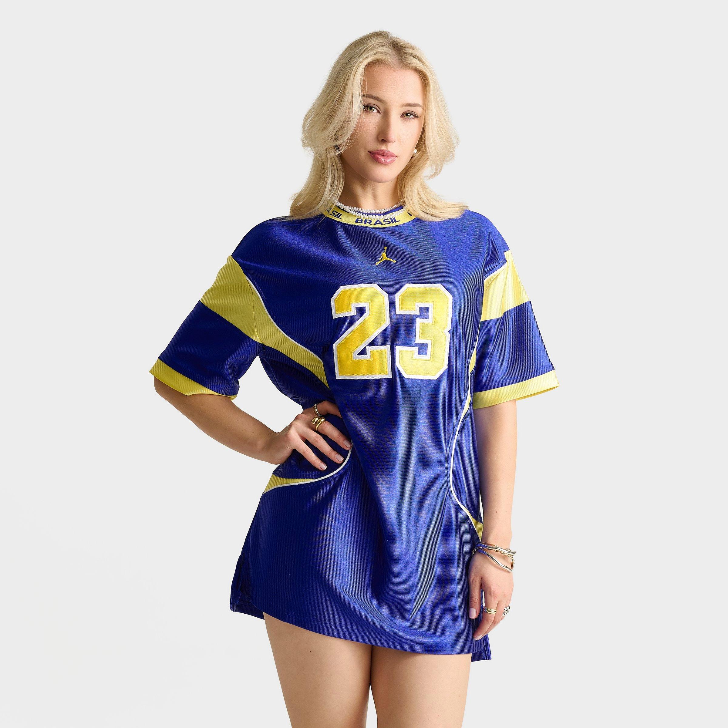 Jordan Women's Brooklyn Brazil Jersey Dress in Old Royal/Yellow Pulse Size: XS