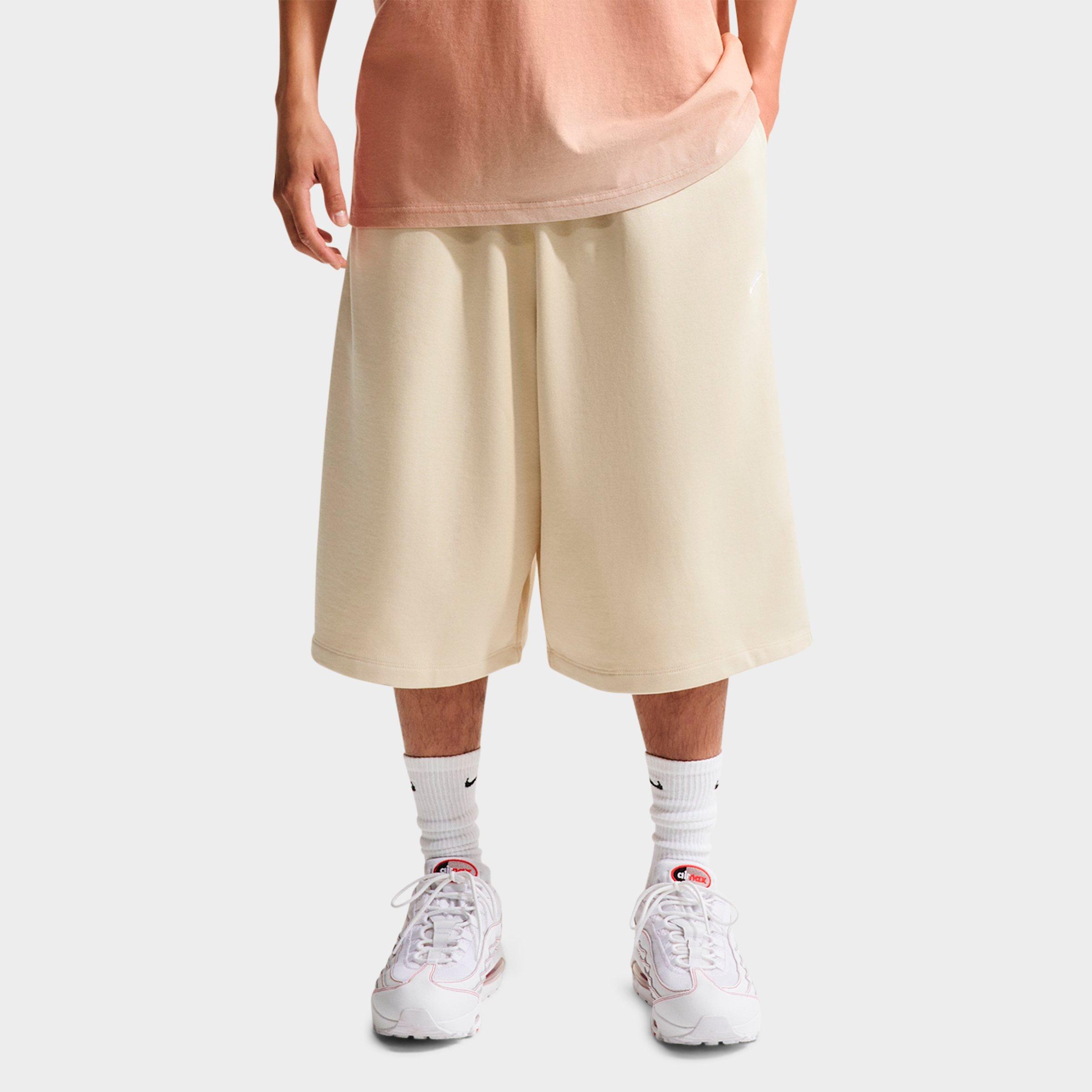 Nike Men's Sportswear Club Oversized French Terry Shorts in Light Khaki/Light Khaki/White Size: Medium
