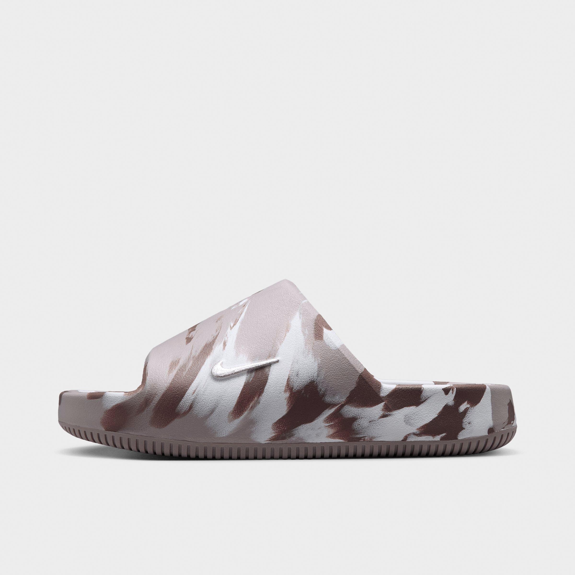Nike Women's Calm 2.0 Marble Slide Sandals in Sail/Mink Brown/Moon Particle Size: 8.0