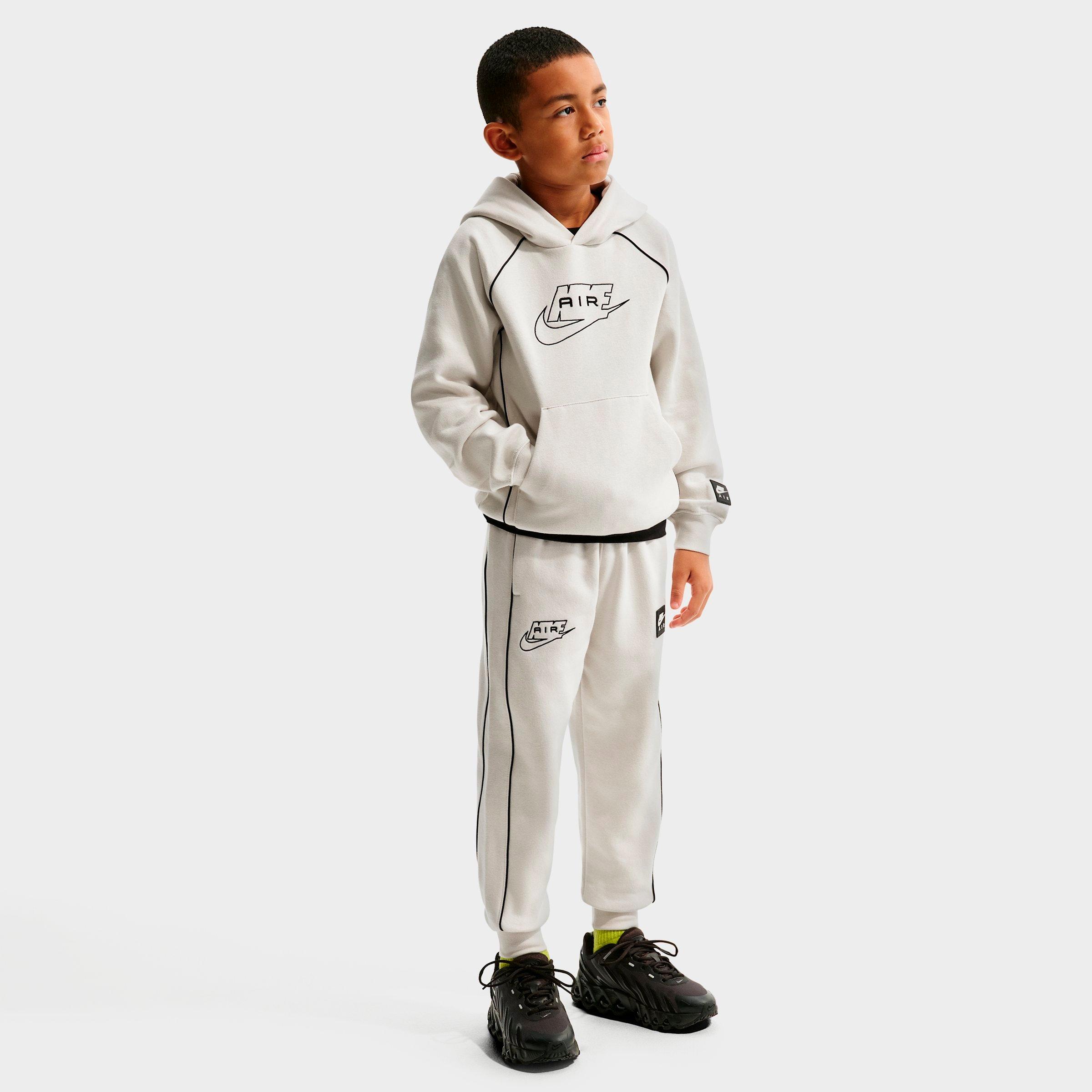 Nike Big Kids Air Fleece Jogger Pants in Light Bone/Black Size: