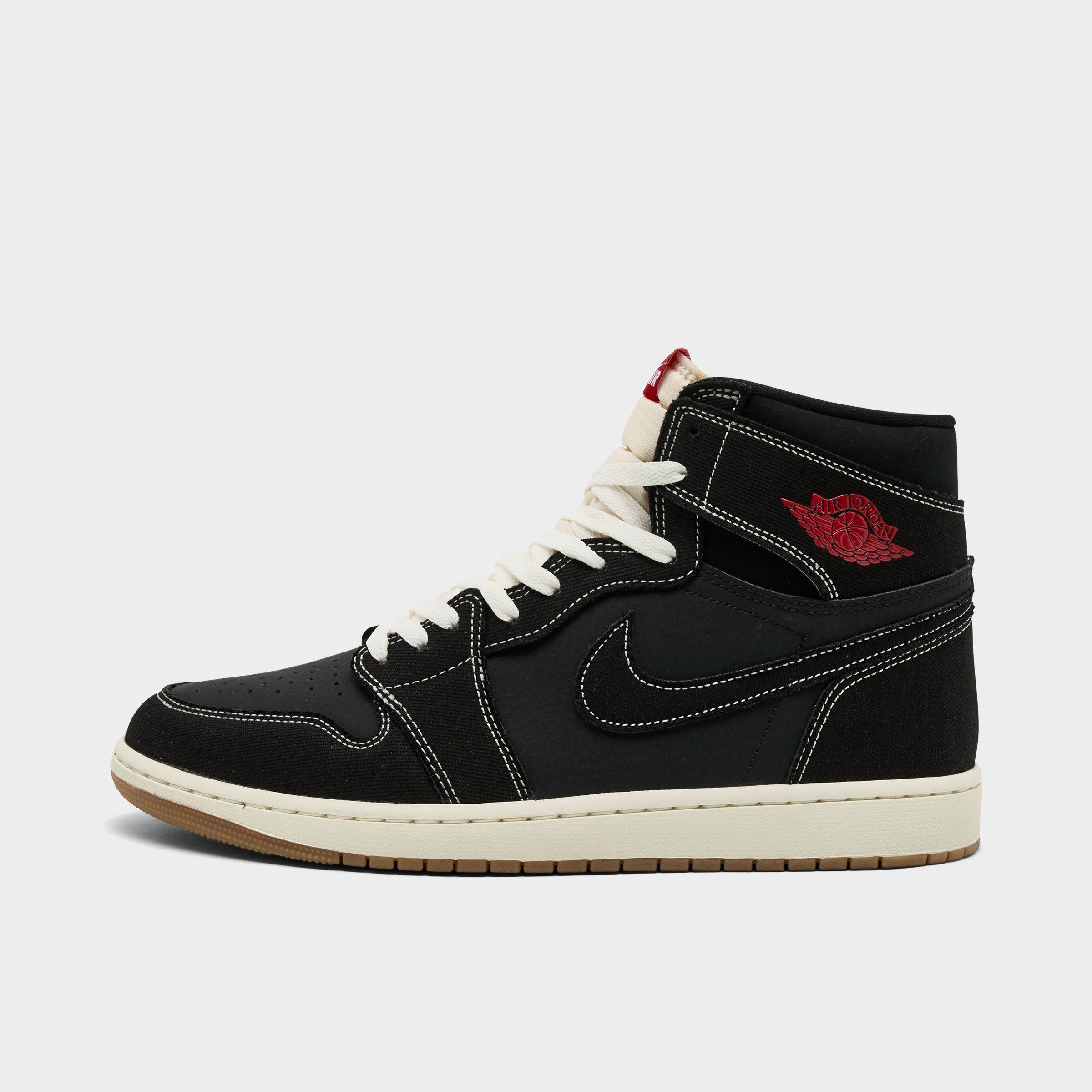 Jordan Men's Air Retro 1 High OG Casual Shoes in Black/Sail/Gum Medium Brown Size: 7.5