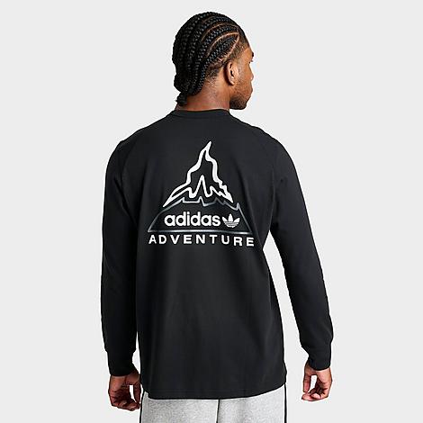 Adidas Originals Adidas Men's Originals Adventure Graphic Long-sleeve Graphic T-shirt In Black