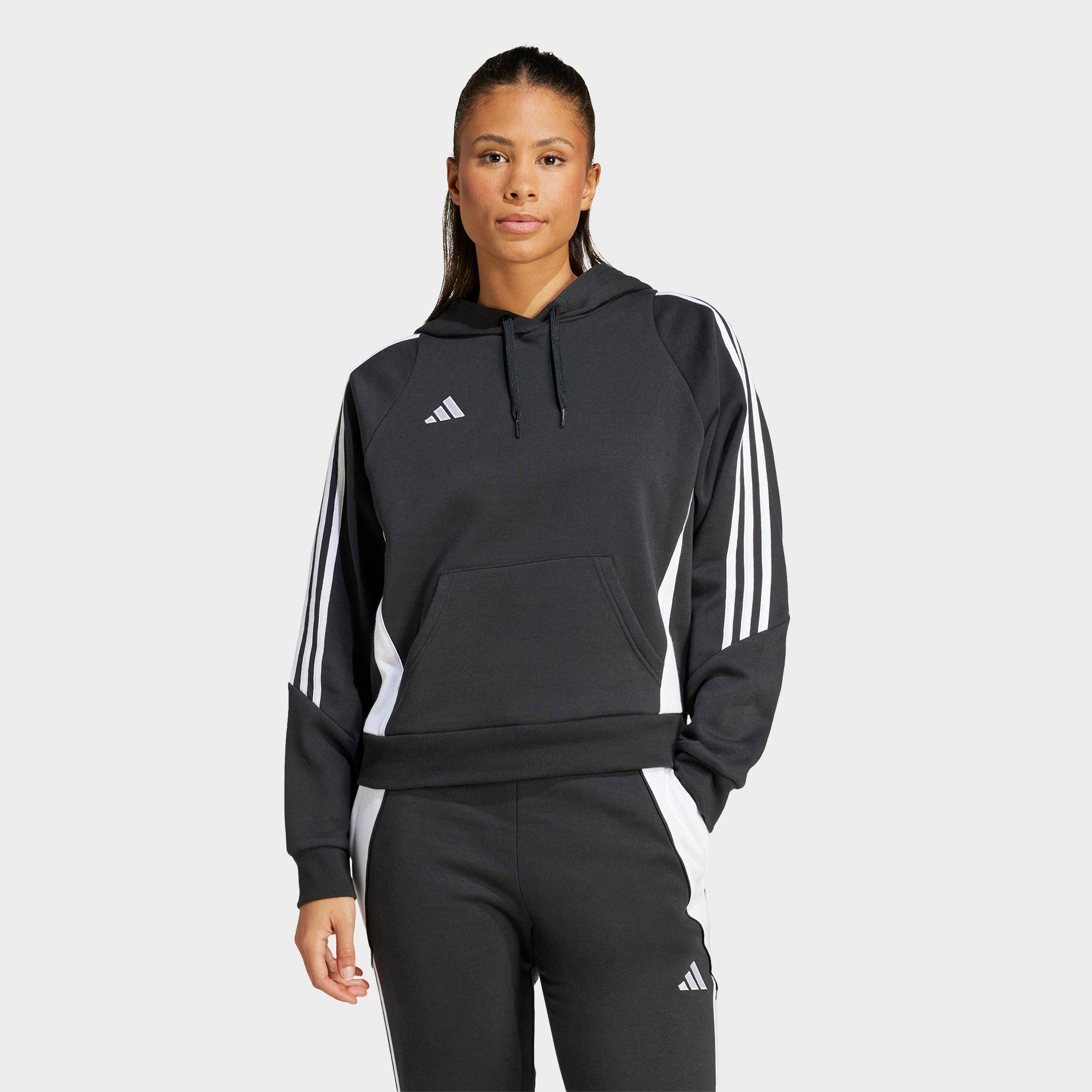 Adidas Women's Tiro 24 Sweat Hoodie in Black/Black Size 2XL Cotton/Polyester/Fleece
