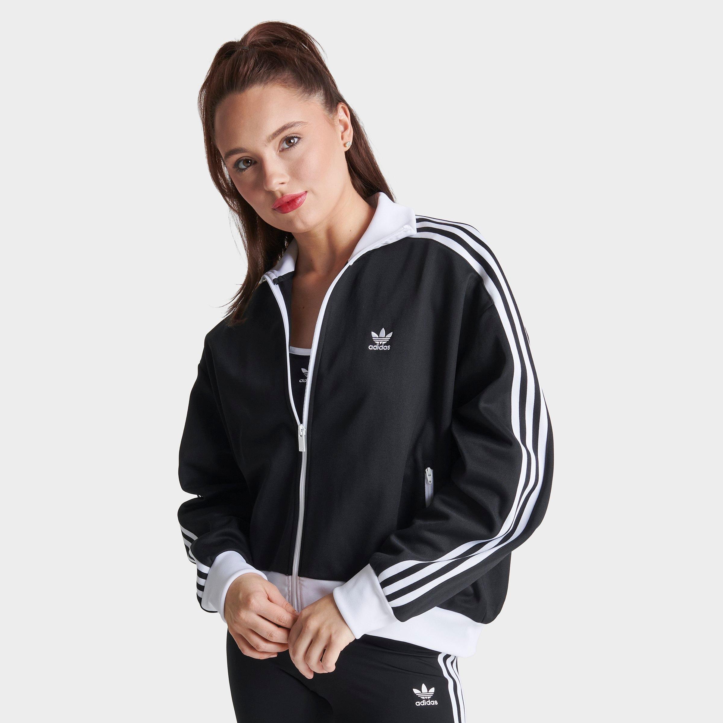 Adidas Originals W Firebird Tt Women's Track Jacket Black/white In Black 