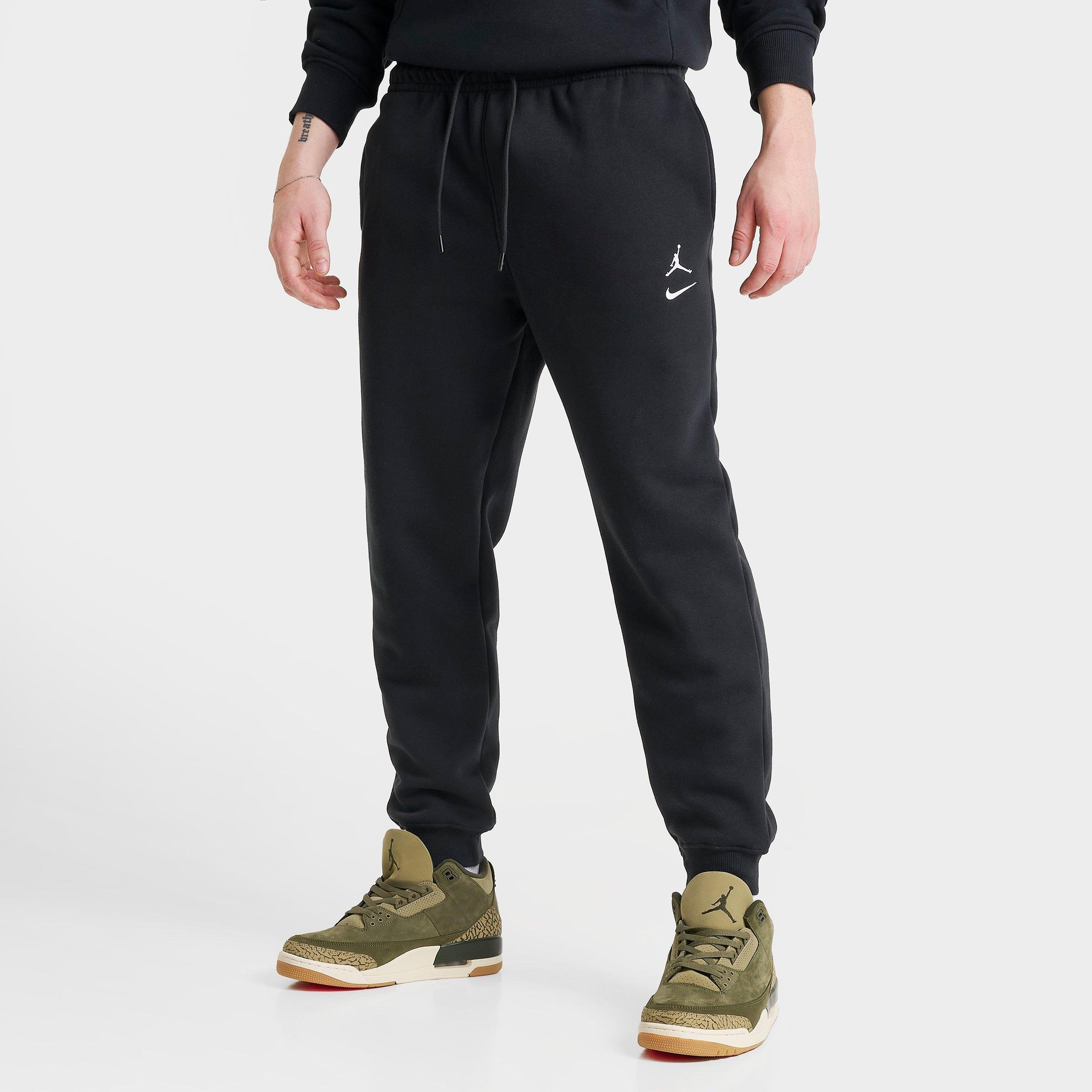 Jordan Men's Swoosh Brooklyn Fleece Jogger Pants in Black/White Size: Small