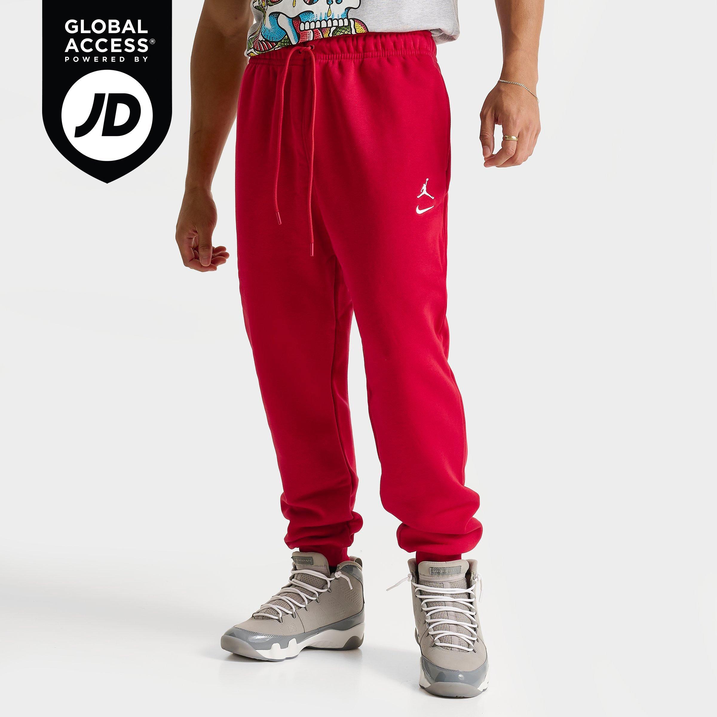 Jordan Men's Swoosh Brooklyn Fleece Jogger Pants in Gym Red/White Size: Small