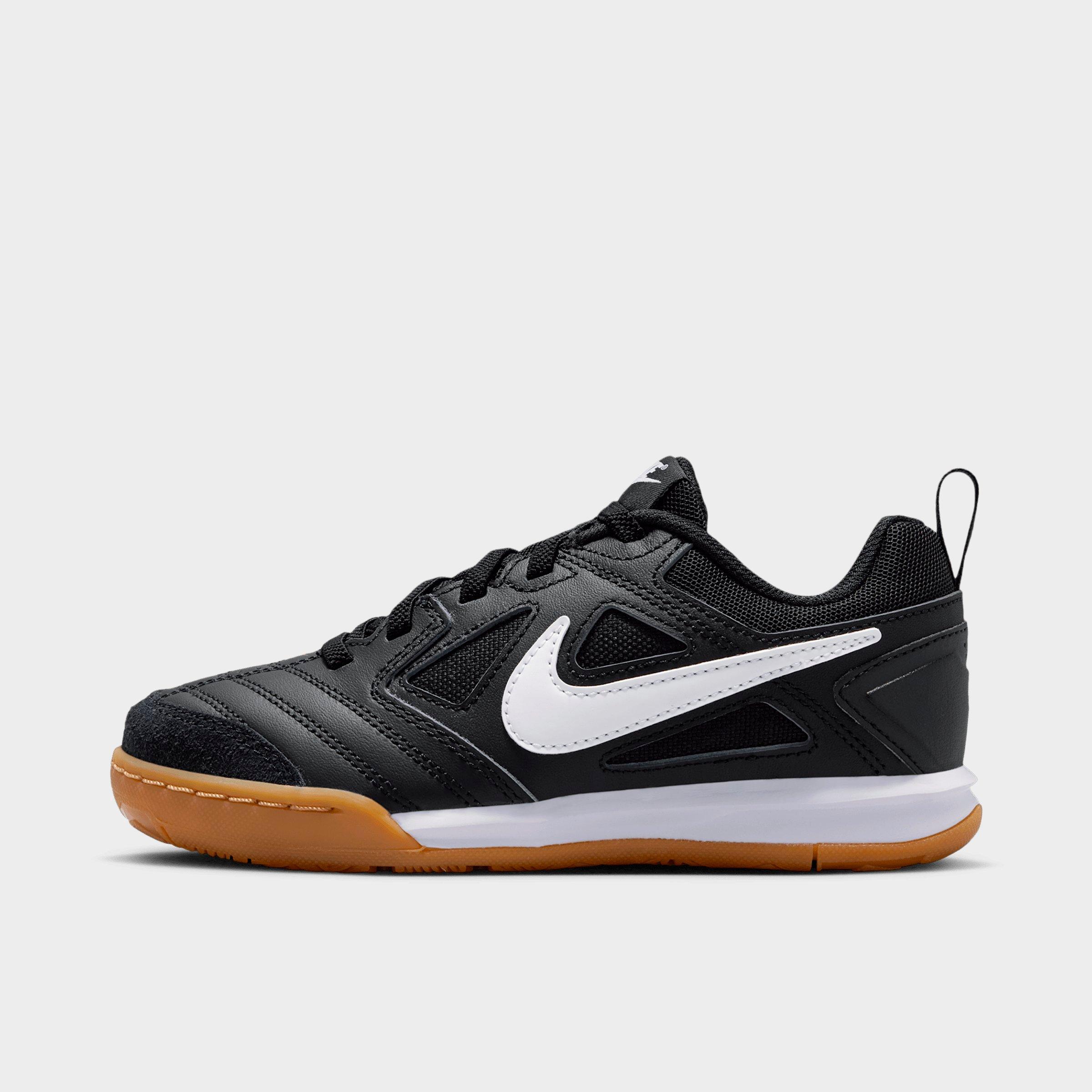 Nike Little Kids Gato Stretch Lace Casual Shoes in Black/Gum Light Brown Size: 13.5
