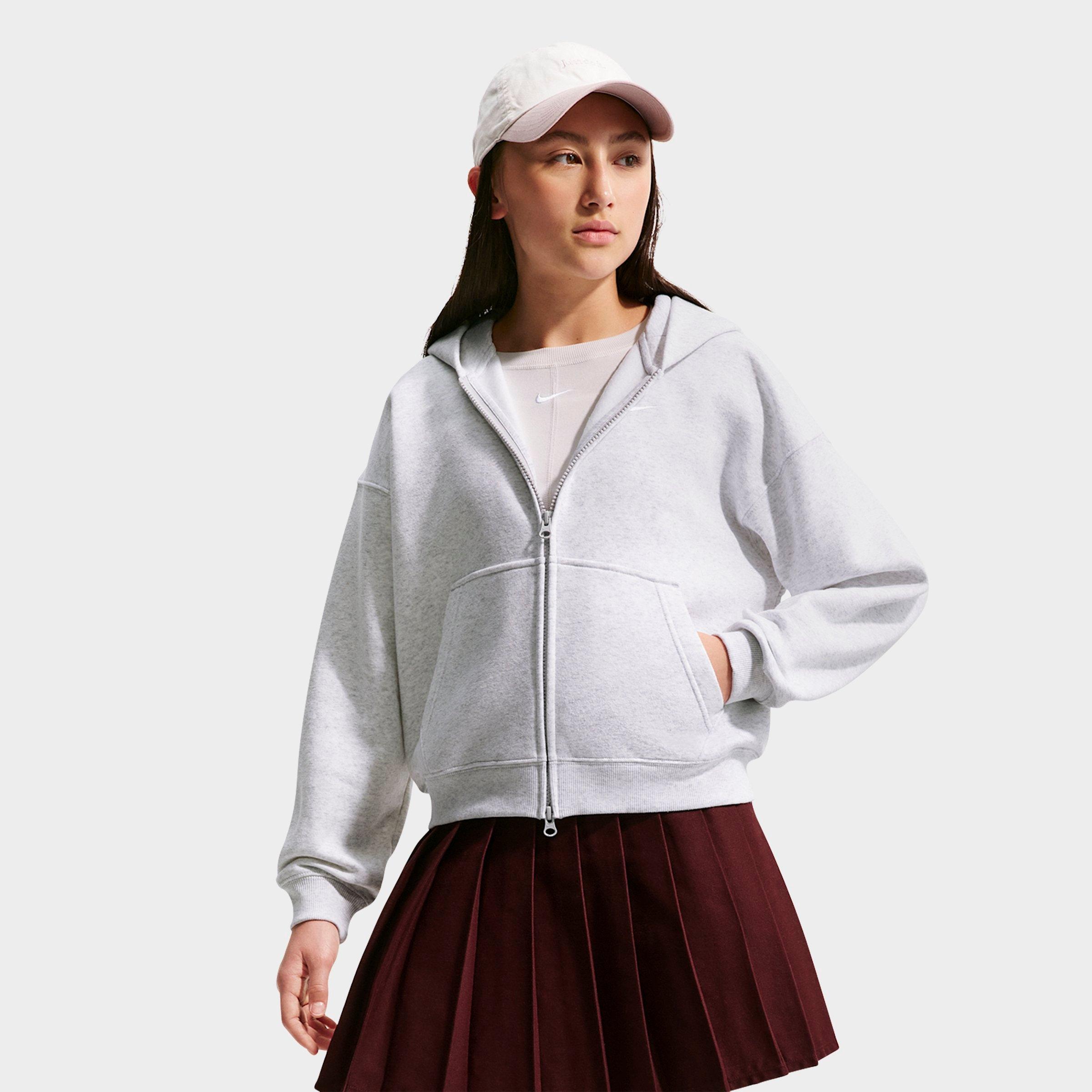 Nike Girls' Big Kids Sportswear Studio Fleece Oversized Full-Zip Hoodie