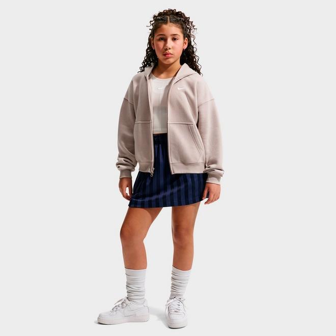 Girls' Big Kids' Nike Sportswear Studio Fleece Oversized Full-Zip Hoodie