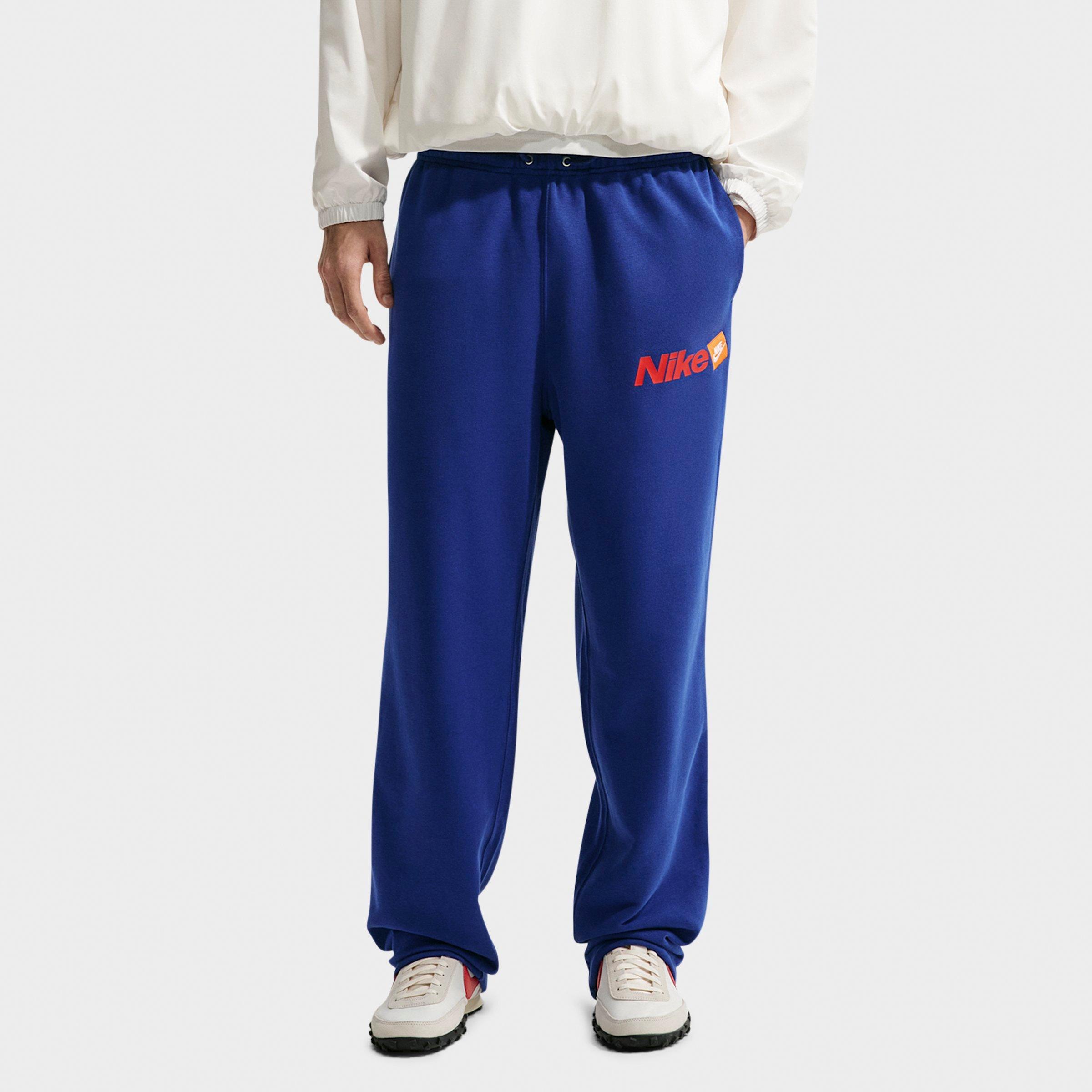 Nike Men's Club French Terry Open Hem Sweatpants in Deep Royal Blue/White Size: XL
