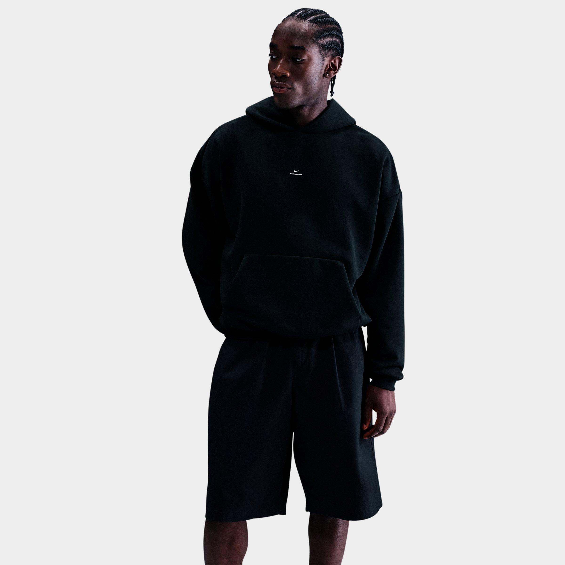 Nike Men's Standard Issue Therma-FIT Brushed Basketball Pullover Hoodie in Black/Pale Ivory Size: Small