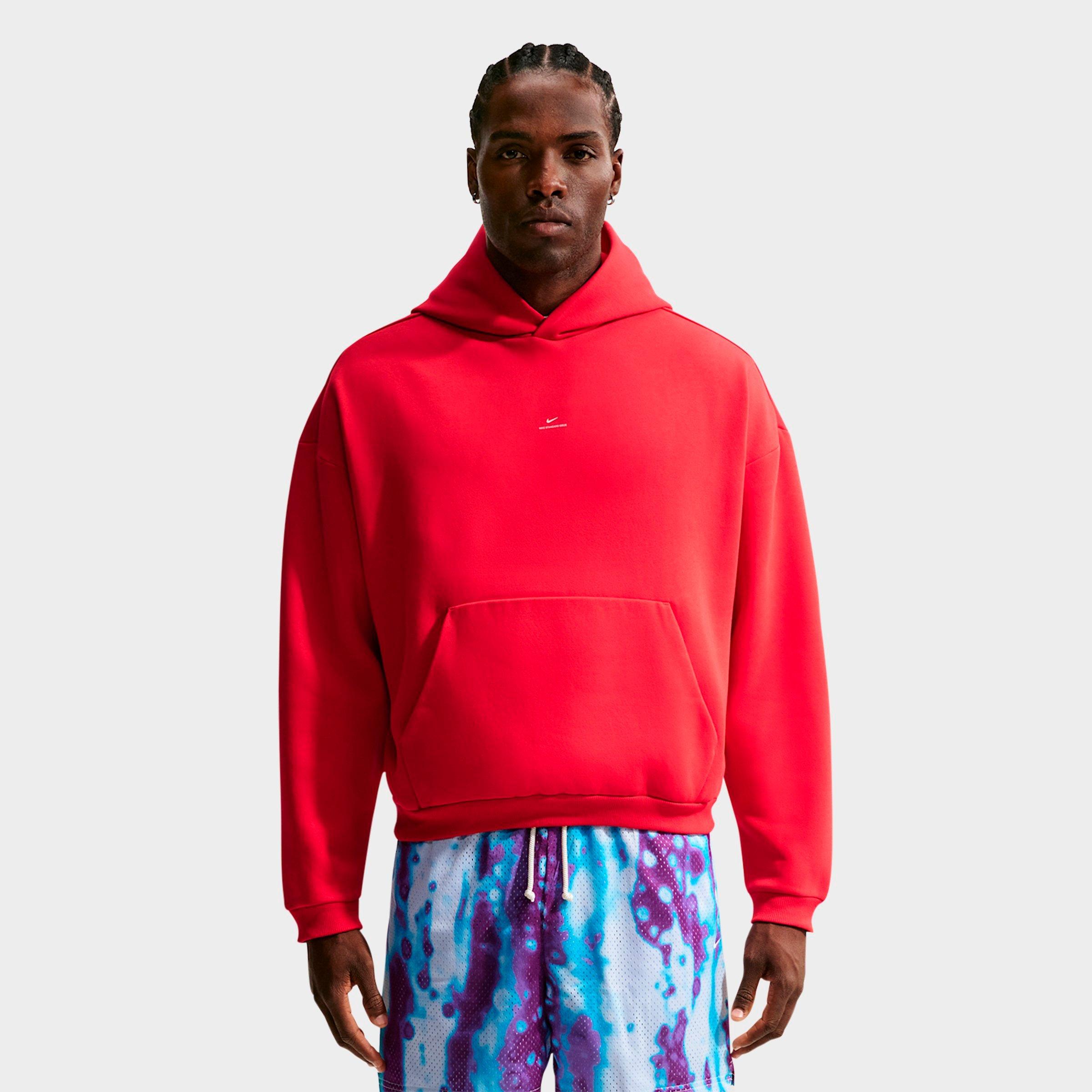 Nike Men's Standard Issue Therma-FIT Brushed Basketball Pullover Hoodie in University Red/Pale Ivory Size: 3XL