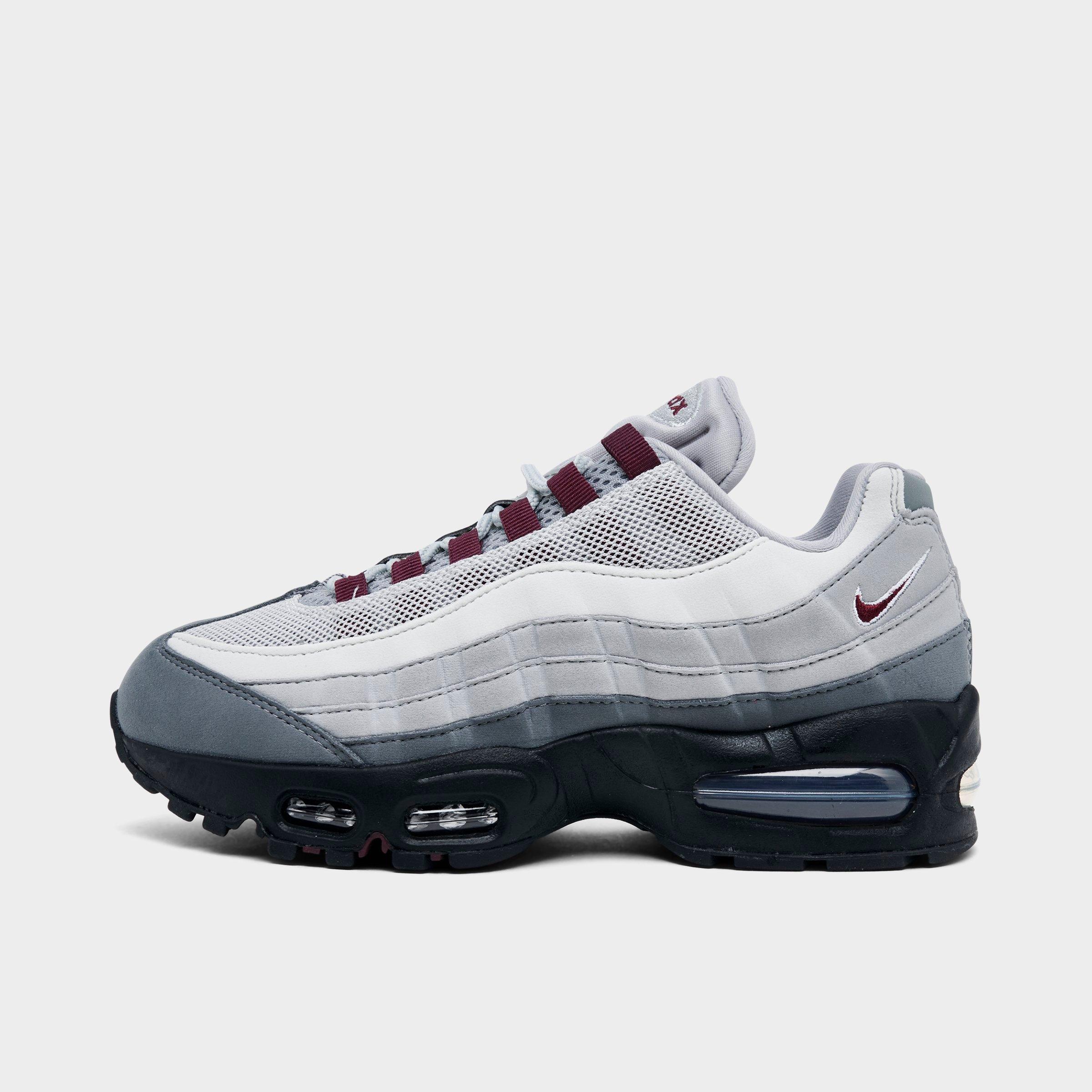 Nike Women's Air Max 95 Casual Shoes in Smoke Grey/Burgundy Crush/Light Smoke Grey Size: 5.5