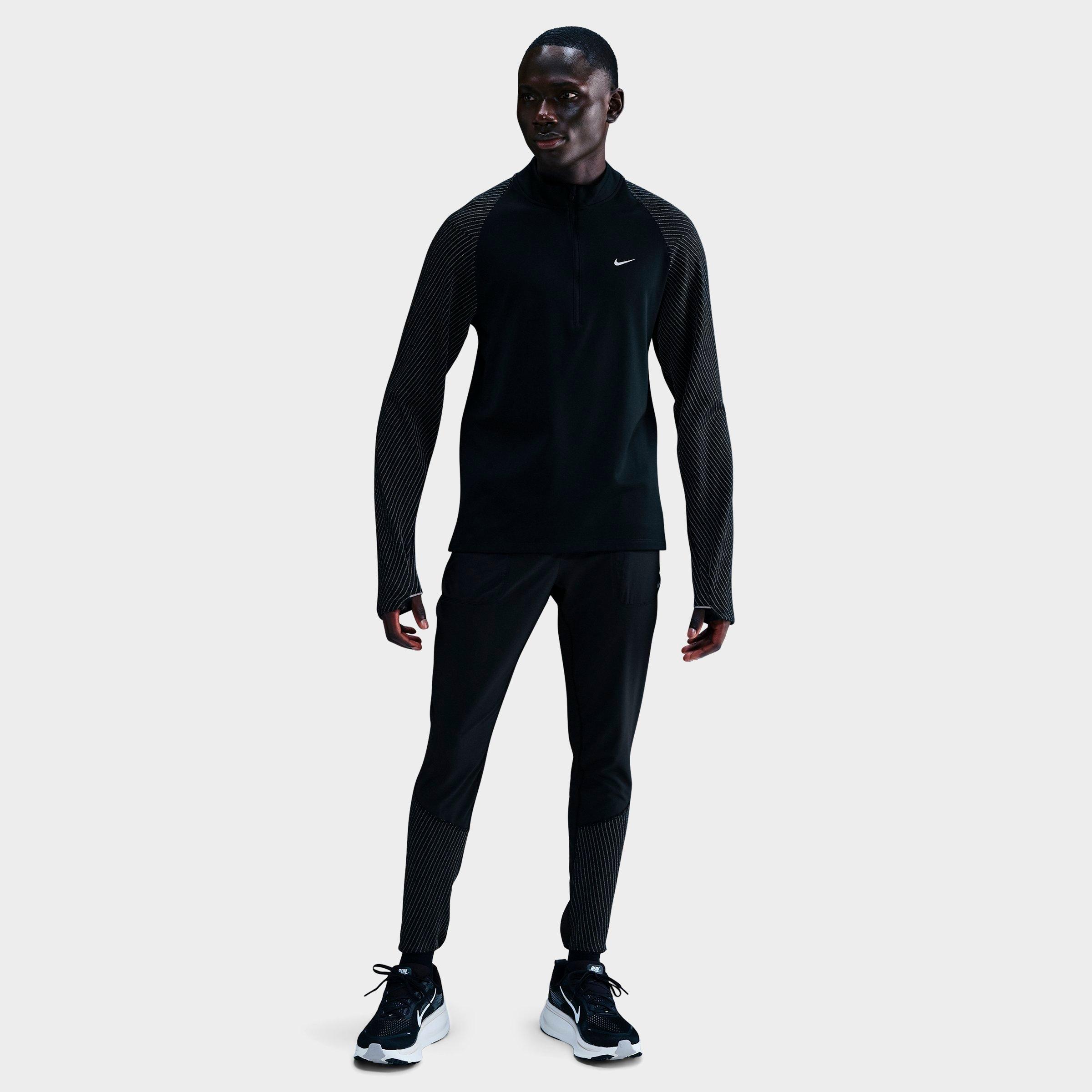 Nike Men's Dri-FIT Reflective Half-Zip Running Top in Black Size: Small