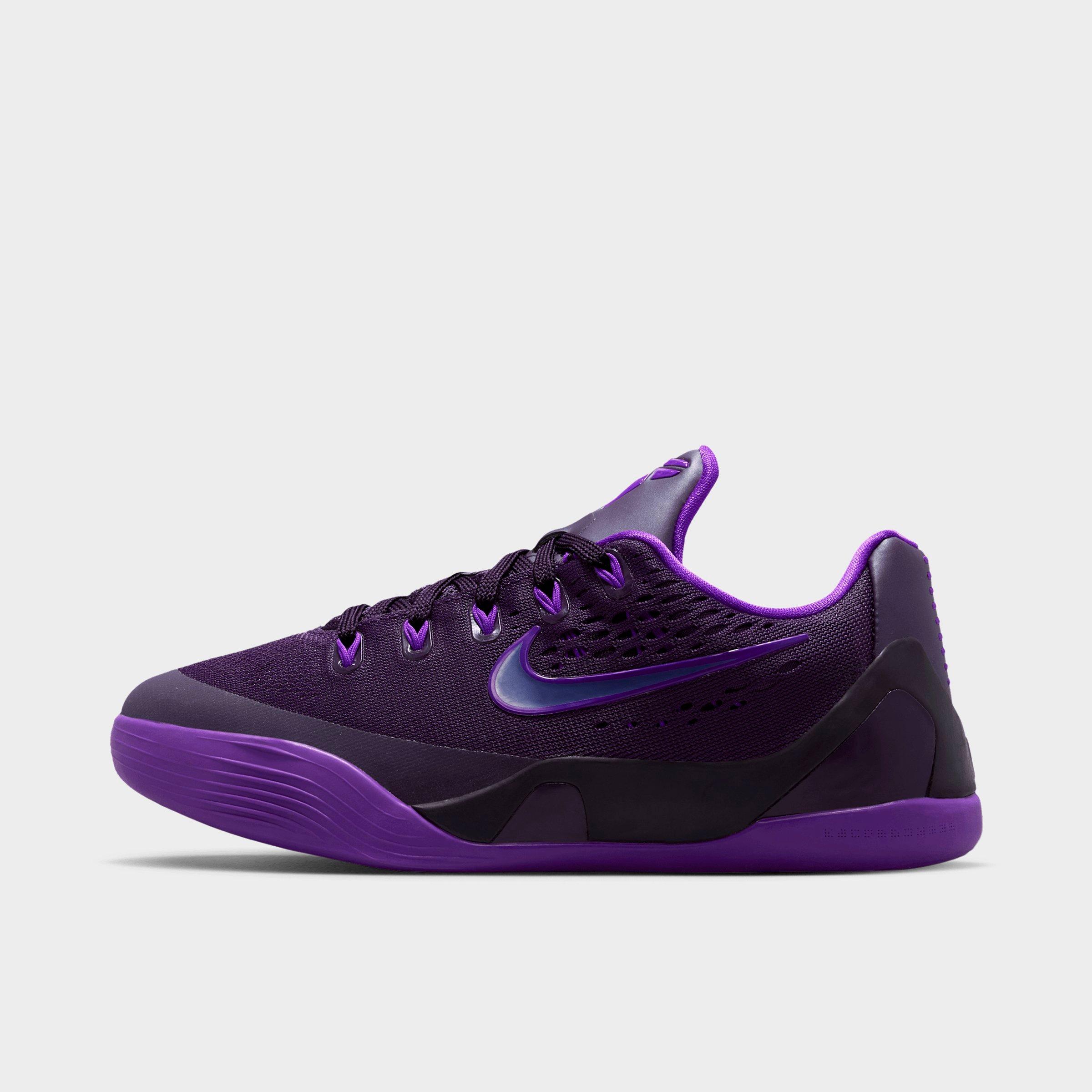 Nike Big Kids Kobe 9 Low EM Basketball Shoes in Purple Dynasty/Sanded Purple/Fierce Purple Size: 5.5