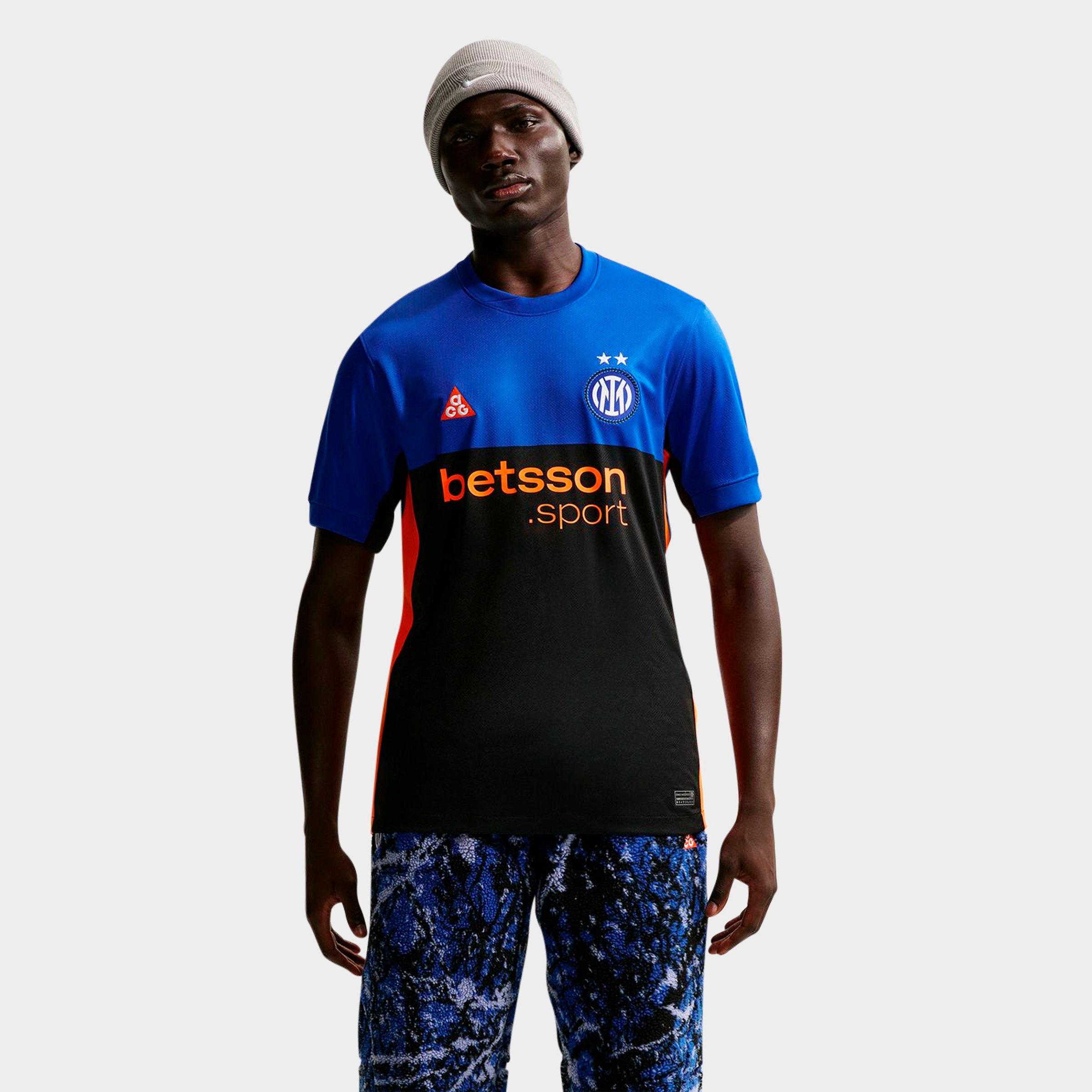 Nike Men's Inter Milan Stadium SE Soccer Jersey in Hyper Blue/Black Size: Small