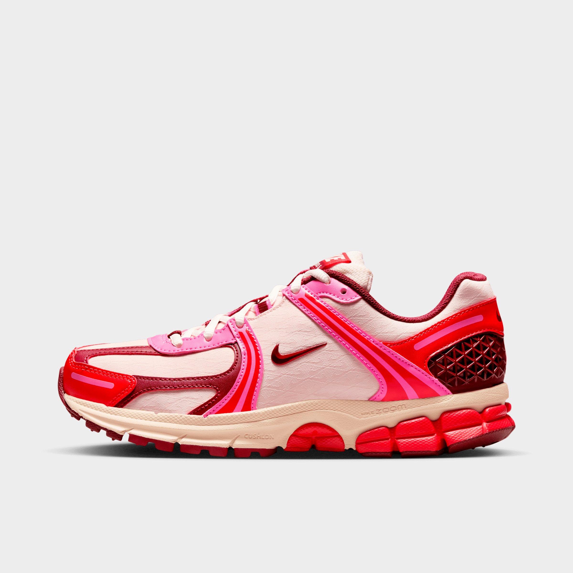 Nike Women's Zoom Vomero 5 SE Casual Shoes in Light Soft Pink/Team Red/Safety Orange Size: 7.0