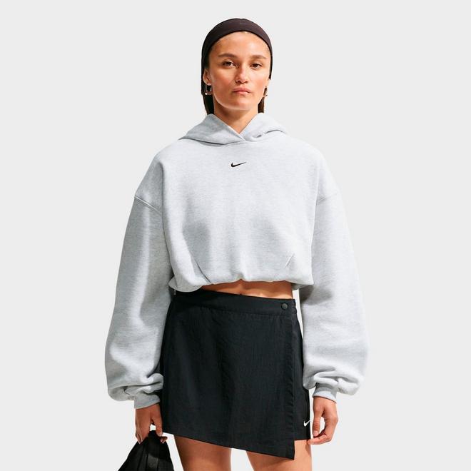 Women's Nike Studio Fleece Medium-Weight Oversized Cropped Pullover Hoodie